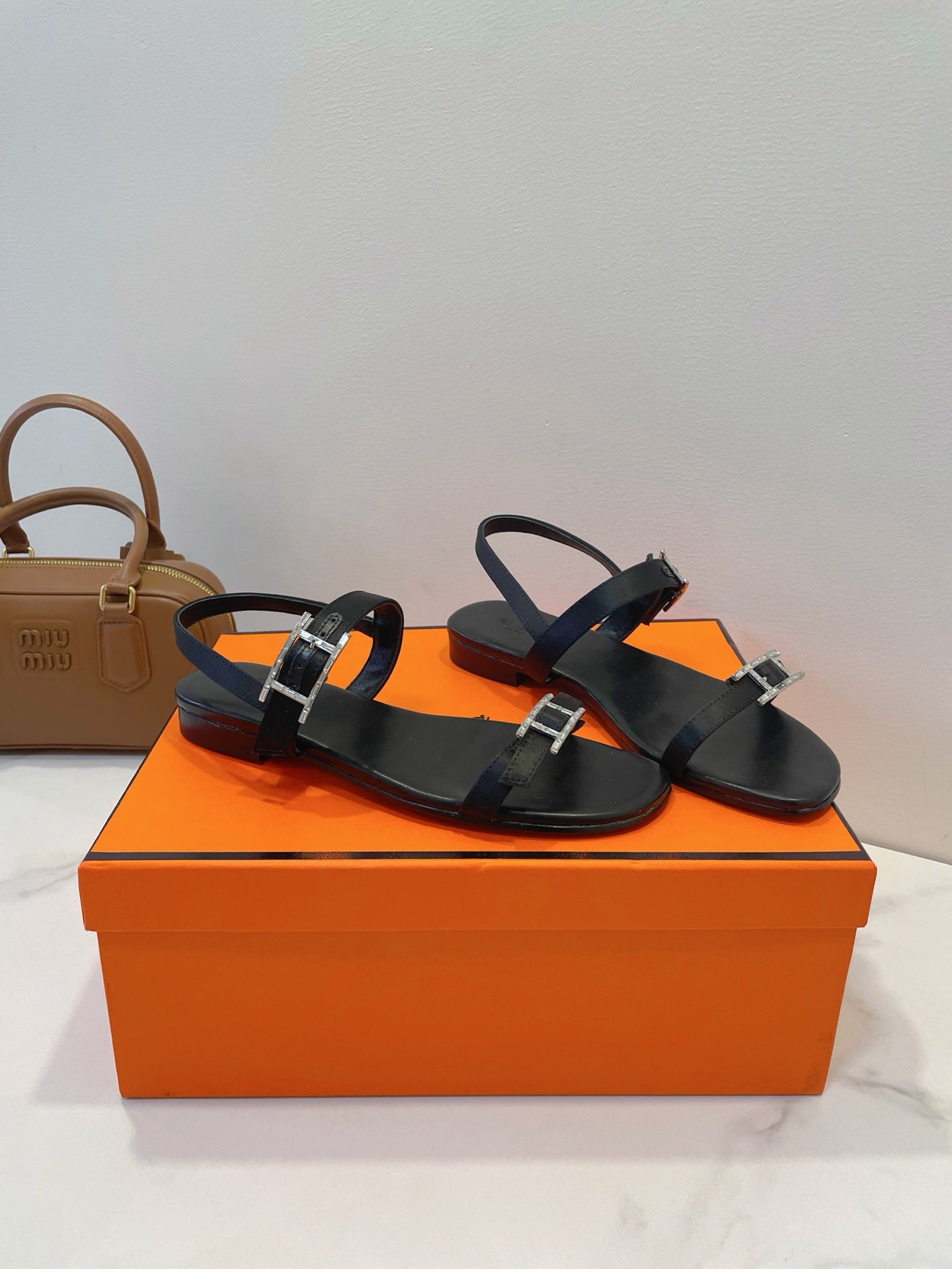 HM Paris Sandals Black Lamskin 374209