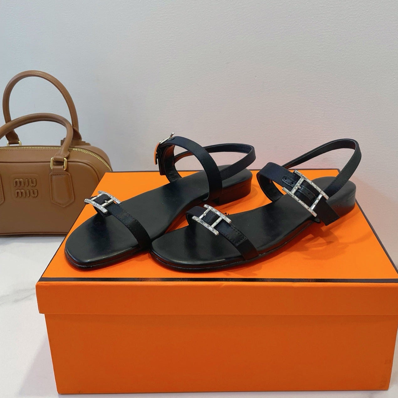 HM Paris Sandals Black Lamskin 374209