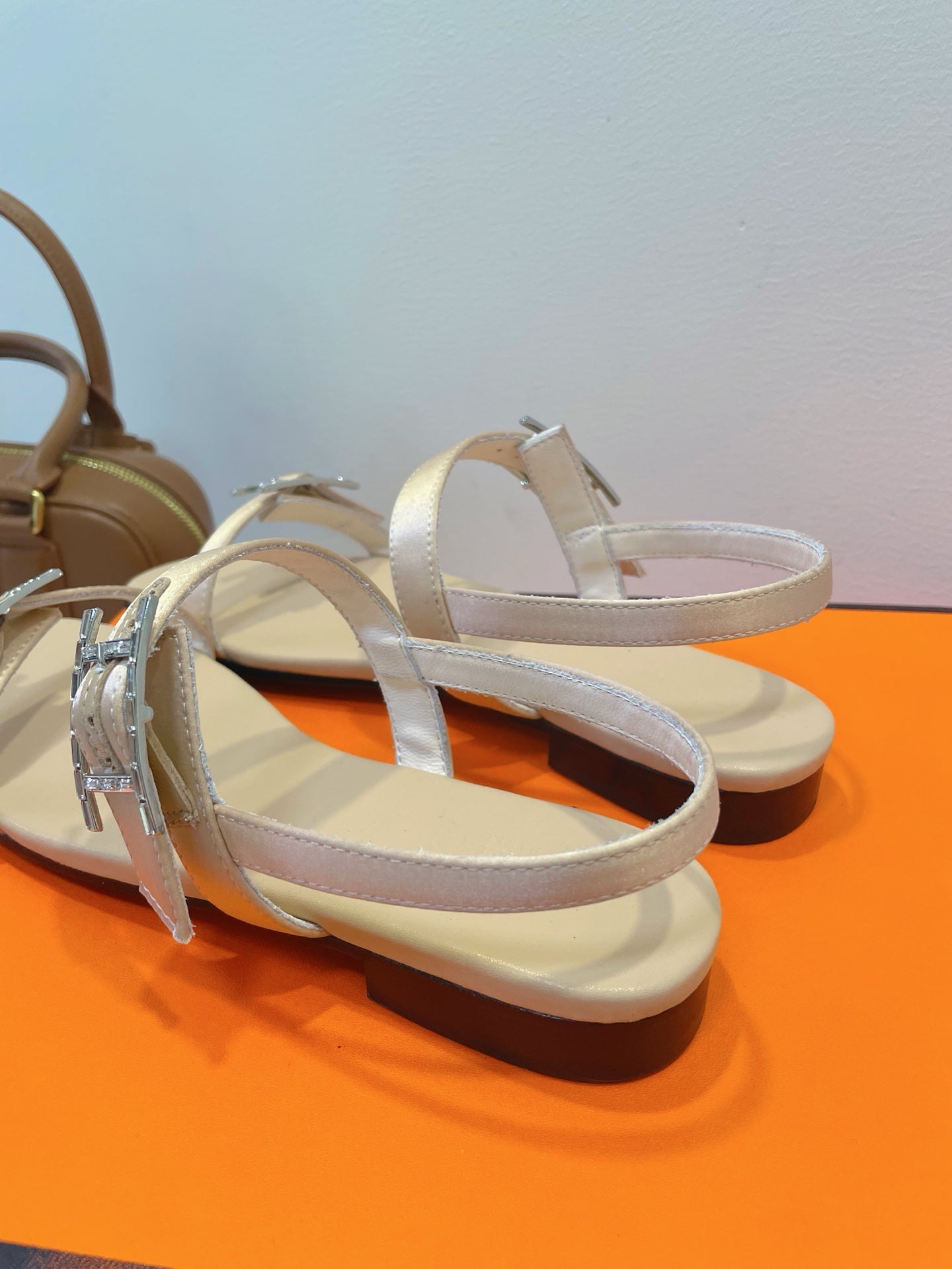 HM Paris Sandals Beige Lamskin 374210