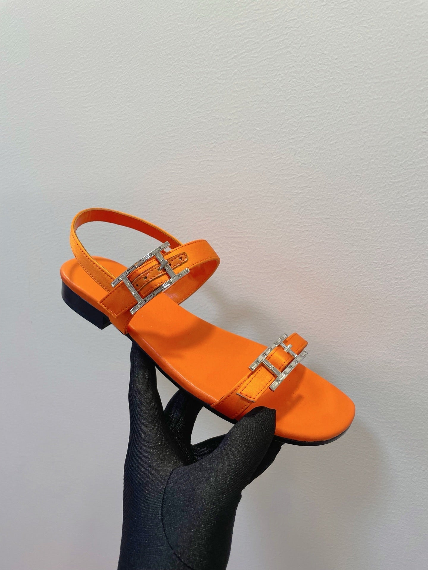 HM Paris Sandals Orange Lamskin 374208