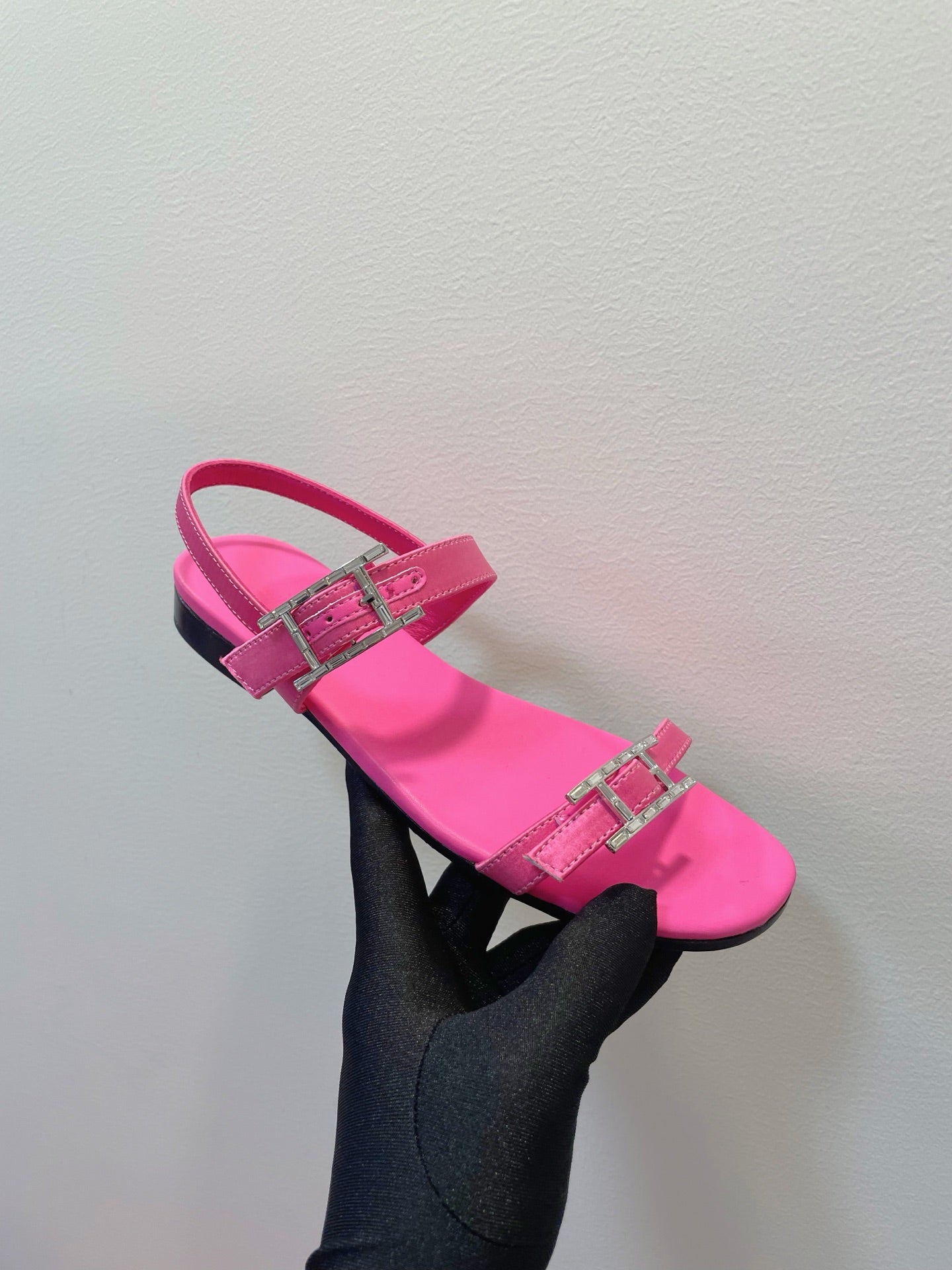 HM Paris Sandals Pink Lamskin 374213