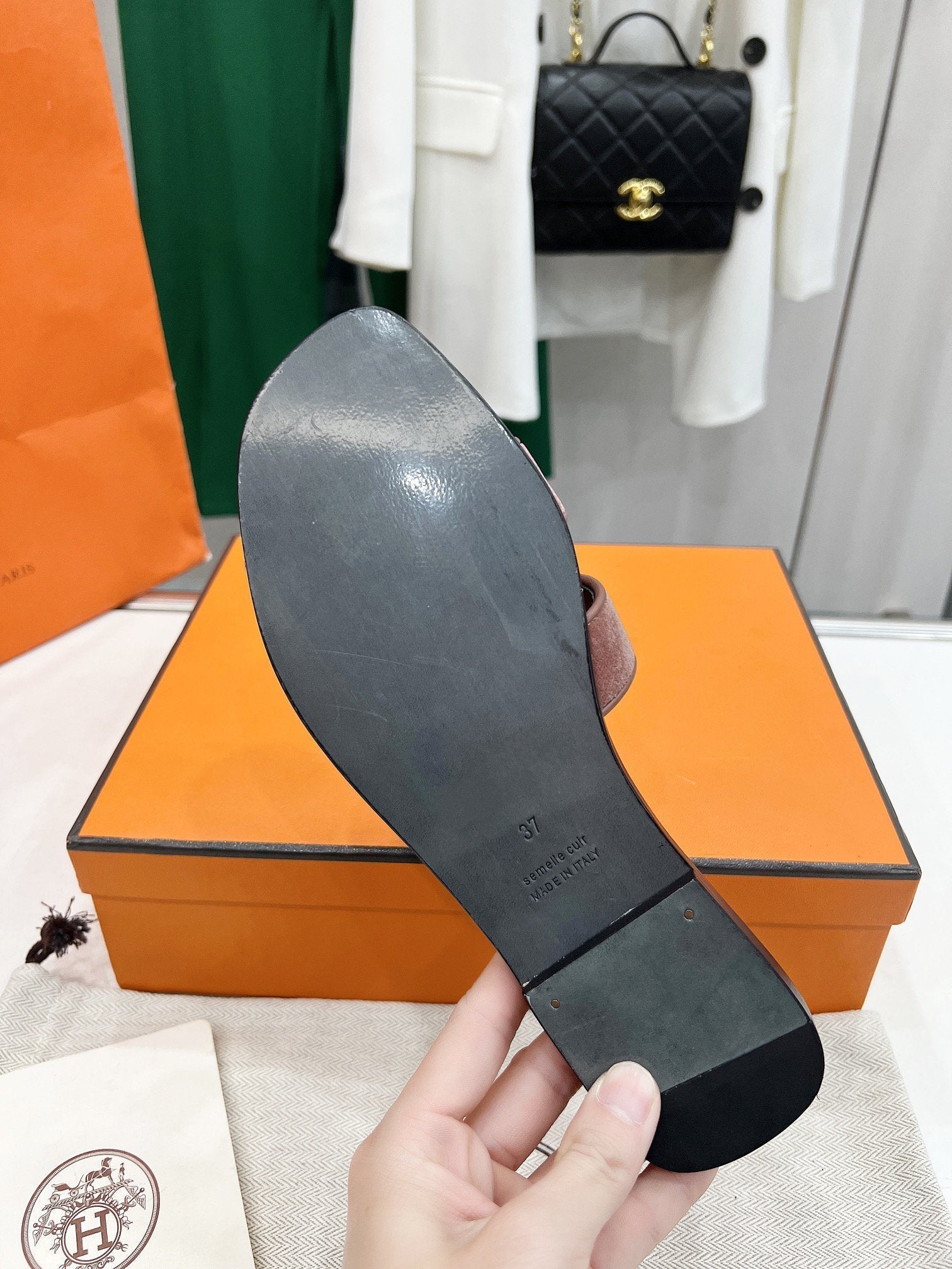 0ran sandal sienna velvet goatskin
