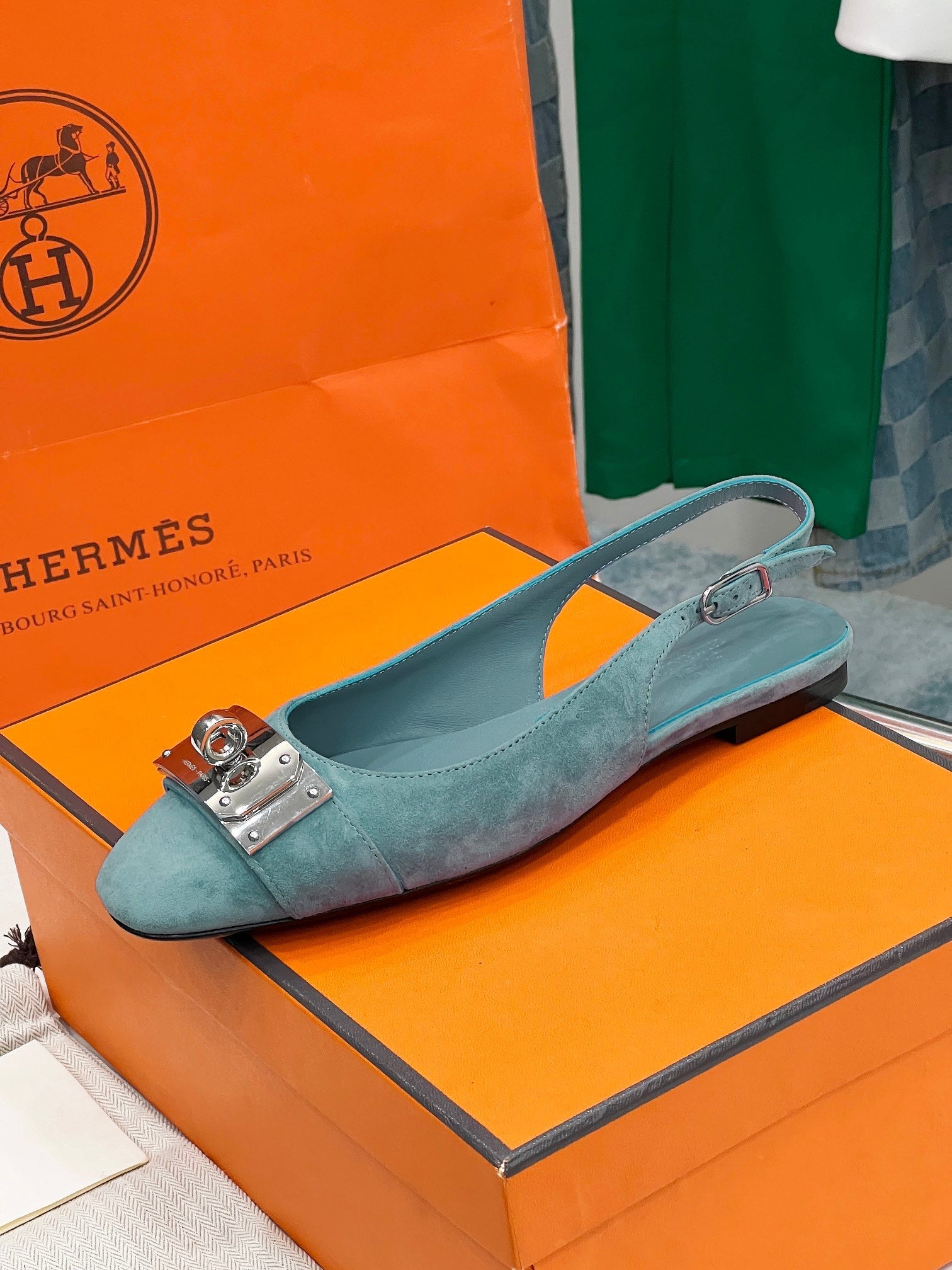 INNOCENTE SLINGBACK TEAL SUEDE