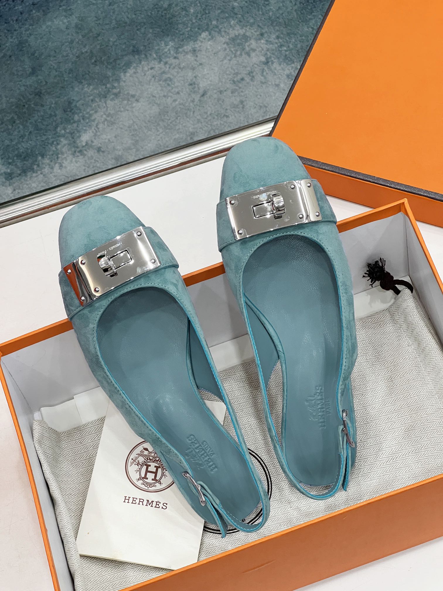 INNOCENTE SLINGBACK TEAL SUEDE
