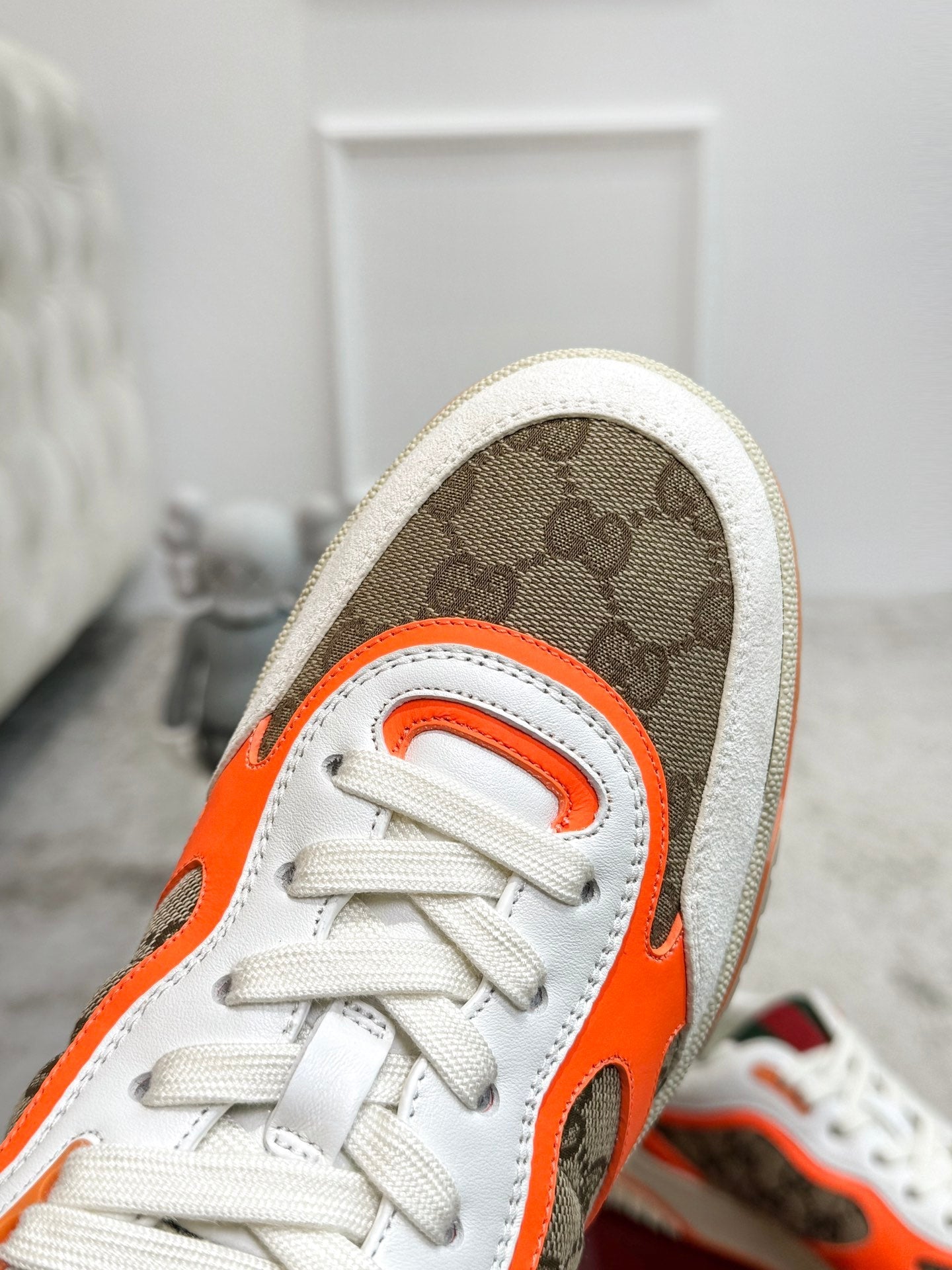 GG Men's Re-Web Sneaker Brown Orange Canvas 534250