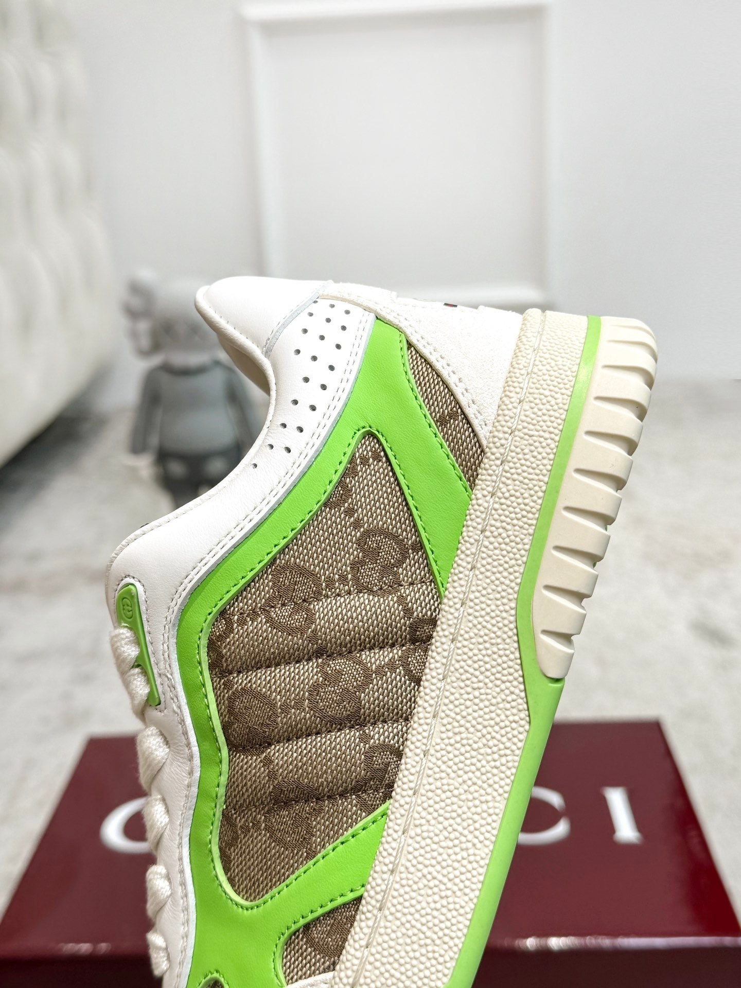 GG Men's Re-Web Sneaker Brown Green Canvas 534251