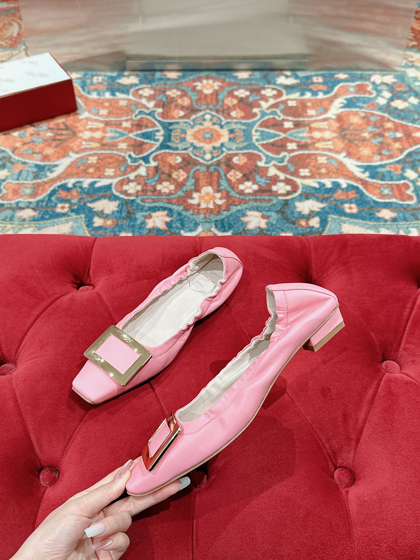 Viv Ballet Flats Pink Imported Lambskin 247129