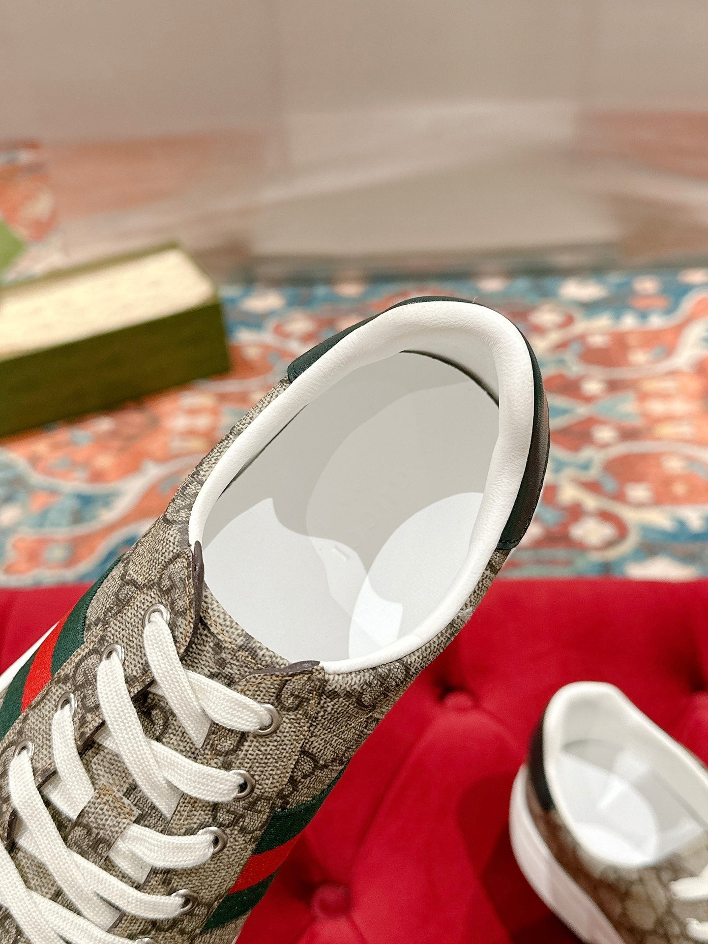 GG Ace Sneaker Begie Ebony Canvas