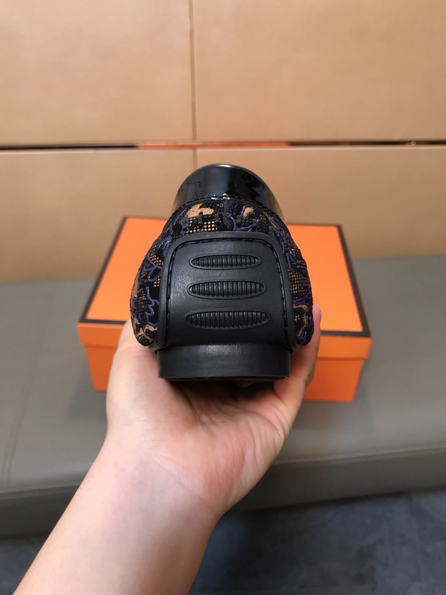 HM Men's Flower Loafer Multicolor Printed Fabric Pigskin 685513