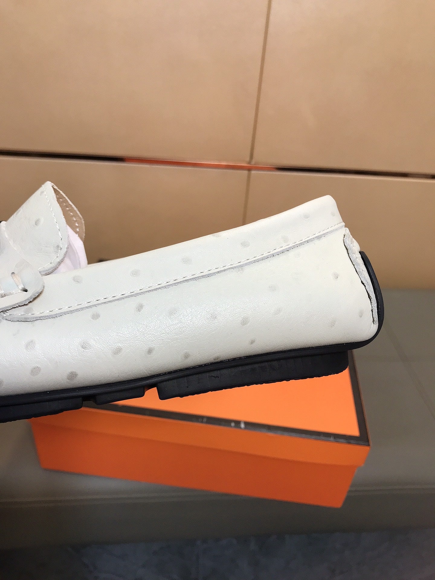 HM Men's Loafer Beige Cowhide 686623