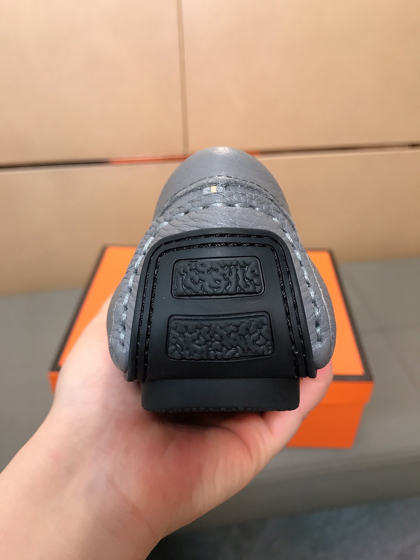 HM Men's Loafer Grey Cowhide 523199