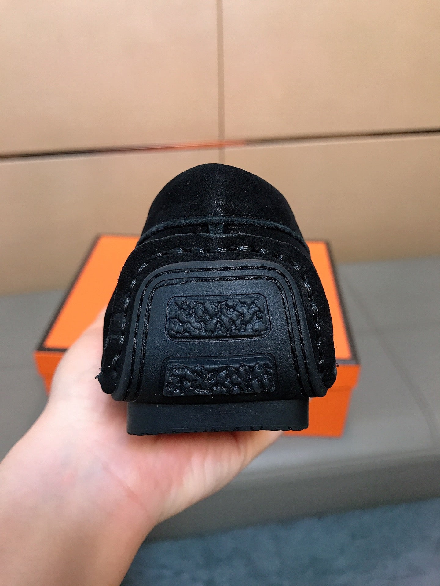 GG Men's Flat Loafer Black Suede 523212