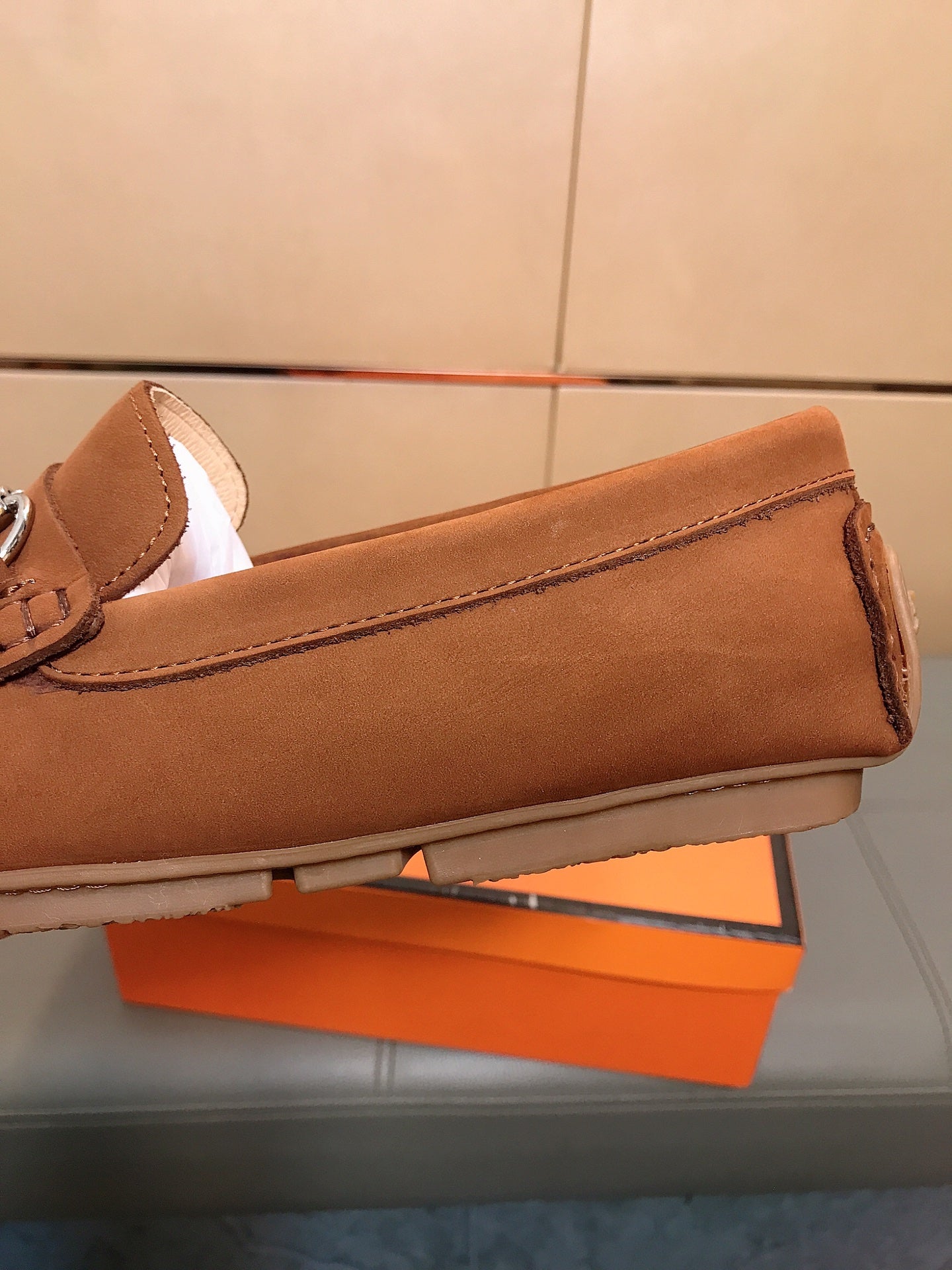 GG Men's Flat Loafer Brown Suede 523213