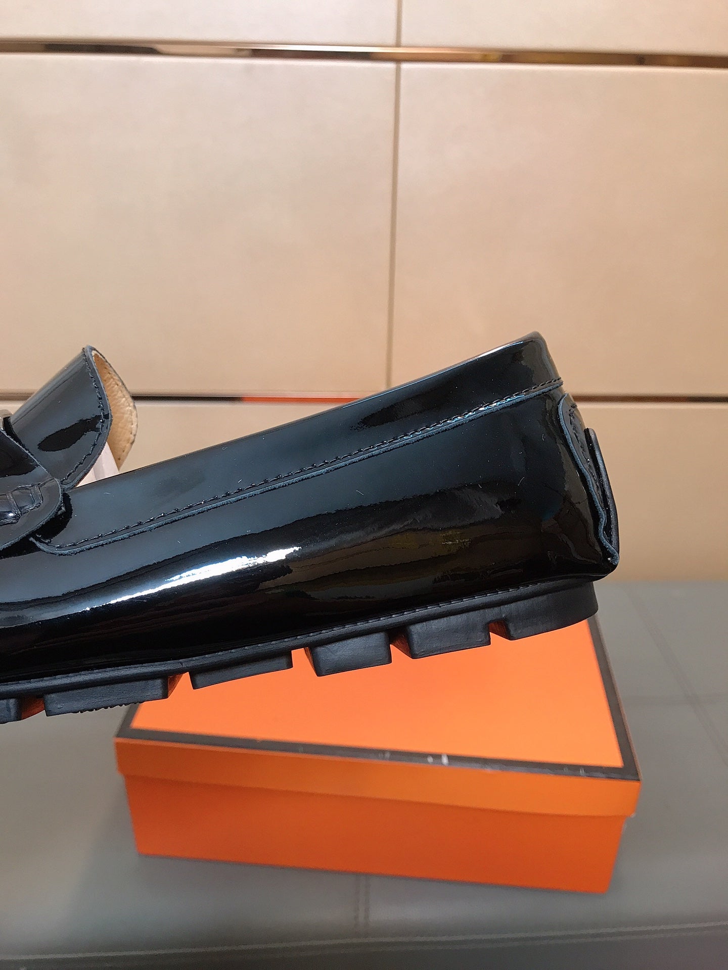 HM Men's Loafer Black Patent Leather 523209