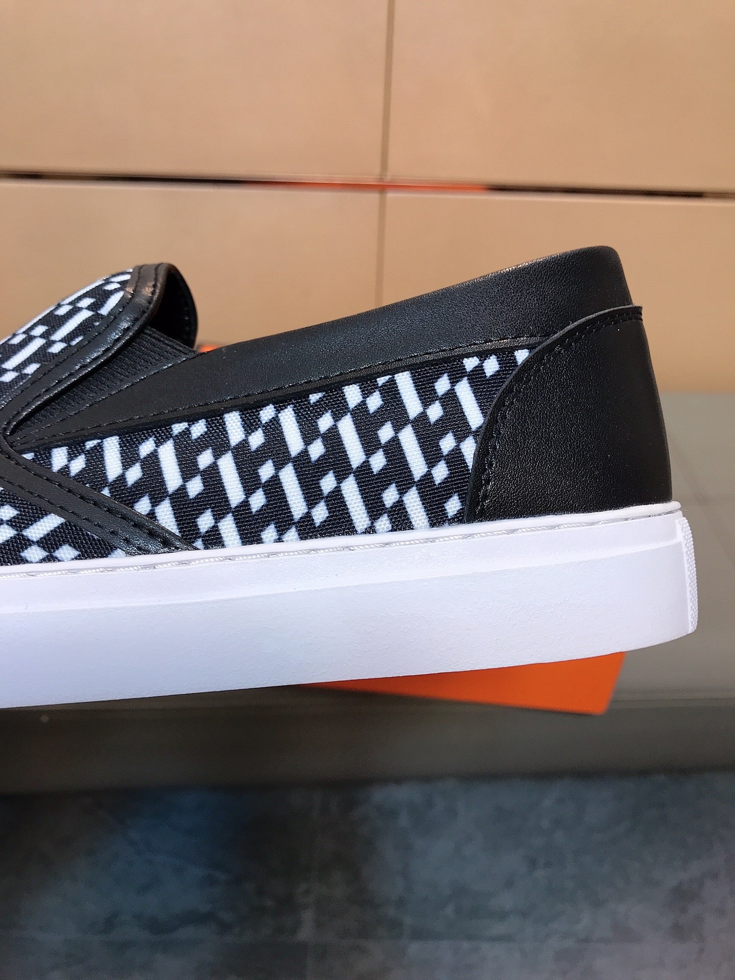 HM Men's Loafer Black Printed Fabrics Rubber 590009