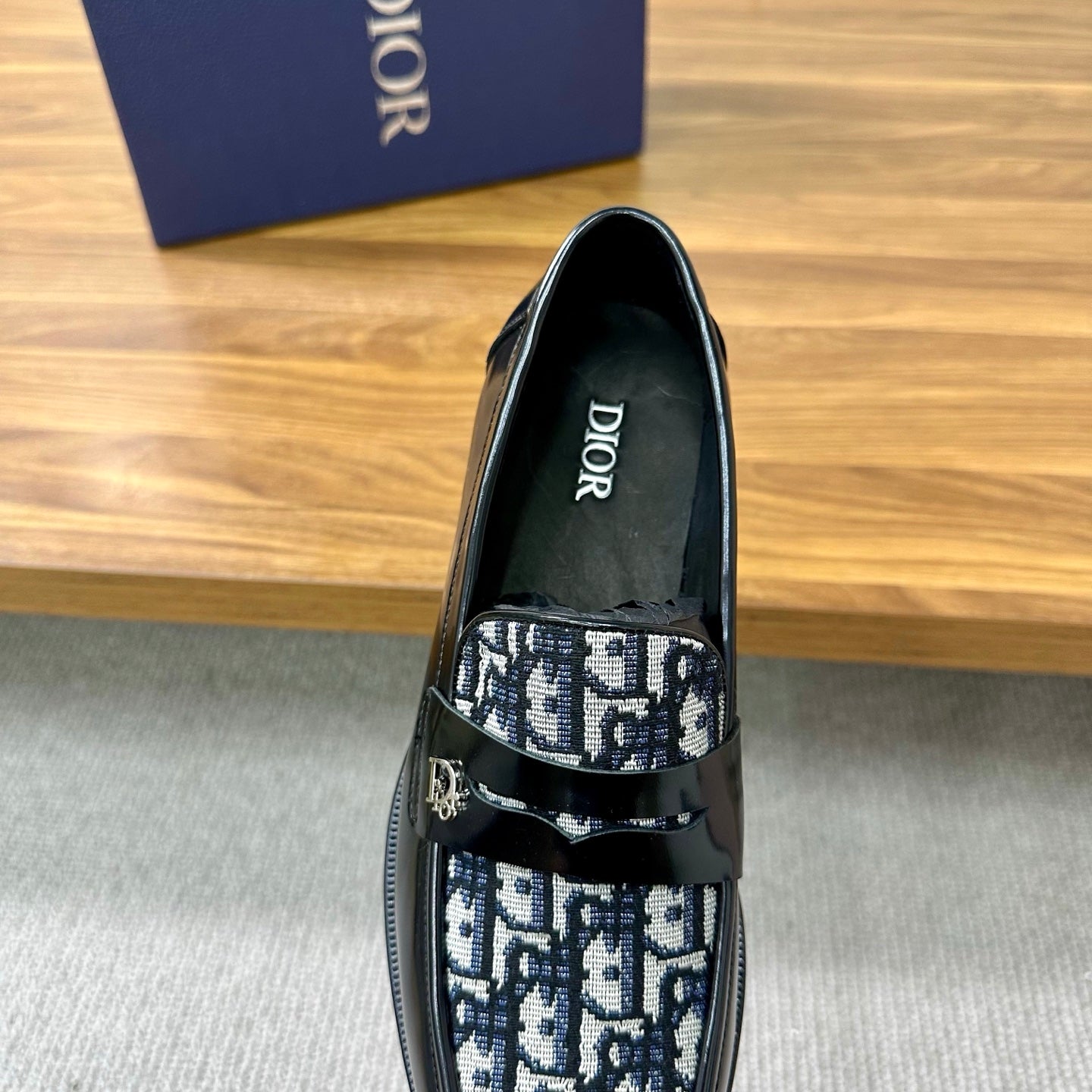 CD Timeless Loafer Black Technical Fabric Cowhide 638620