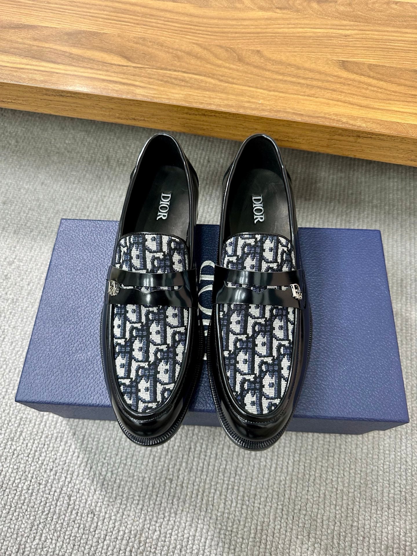 CD Timeless Loafer Black Technical Fabric Cowhide 638620
