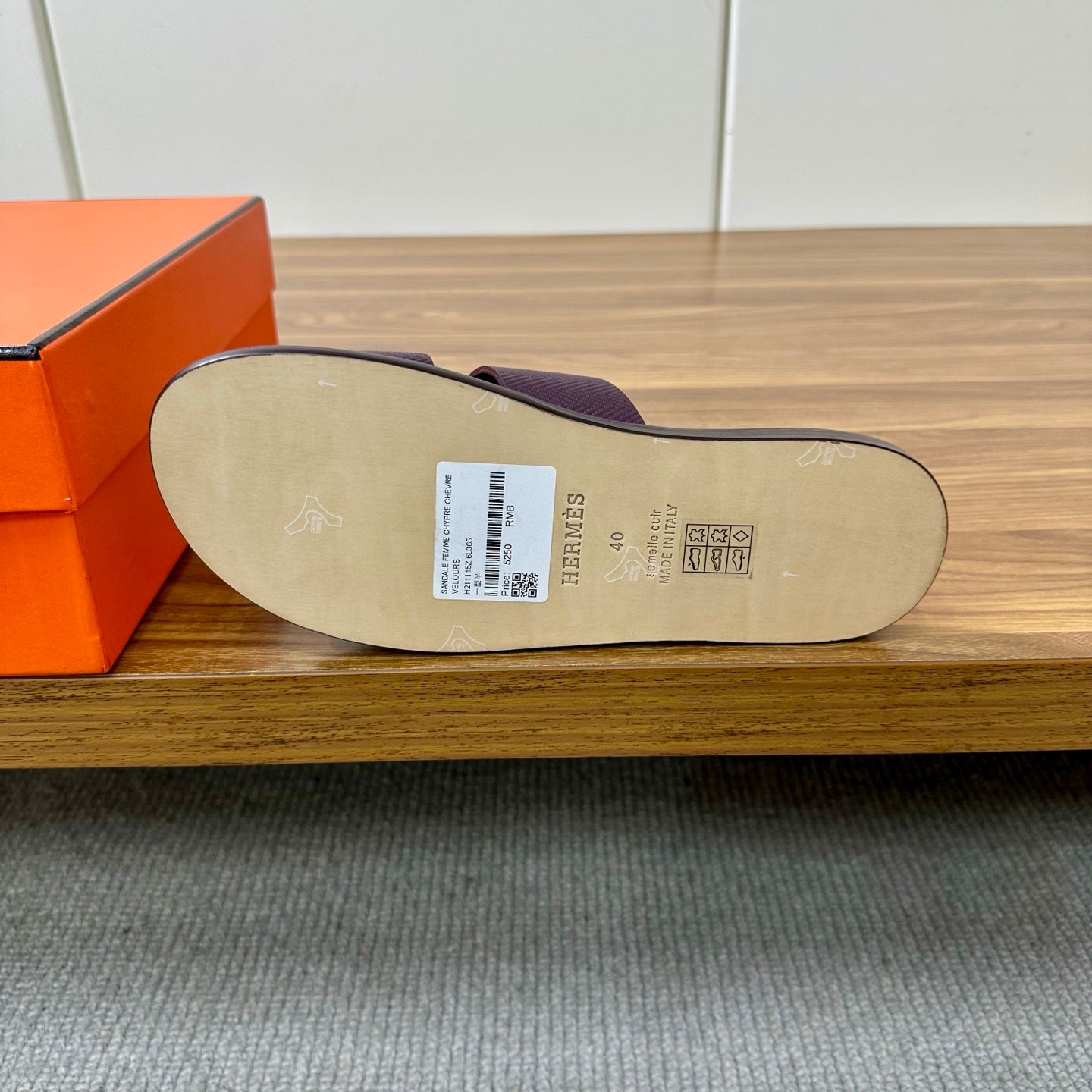 HM Men's Izmir Slide Sandals Purple Calfskin 672023