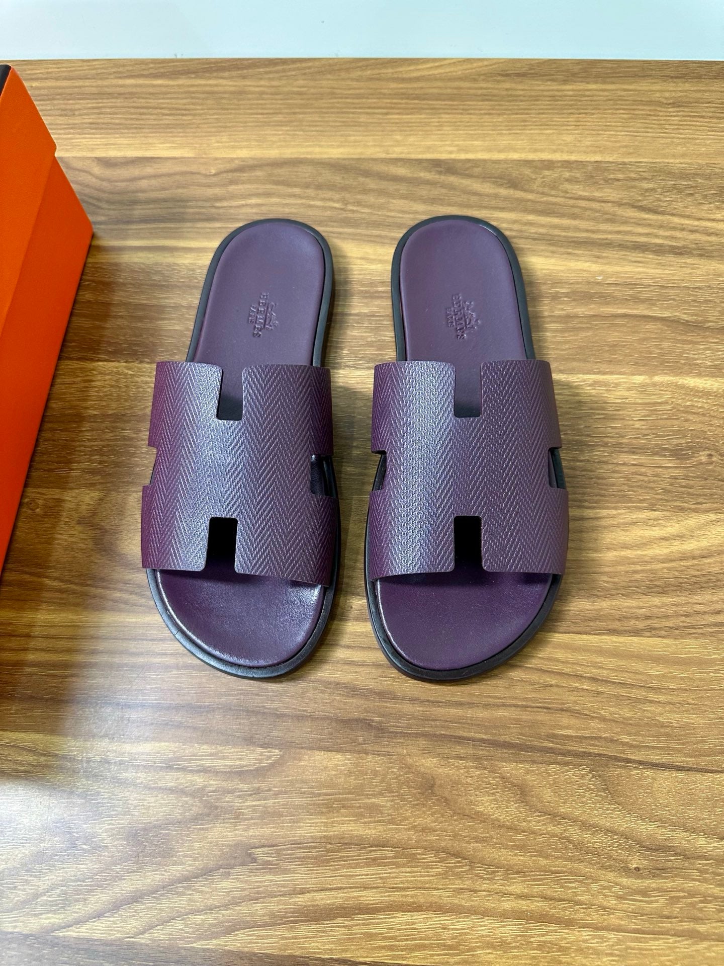 HM Men's Izmir Slide Sandals Purple Calfskin 672023