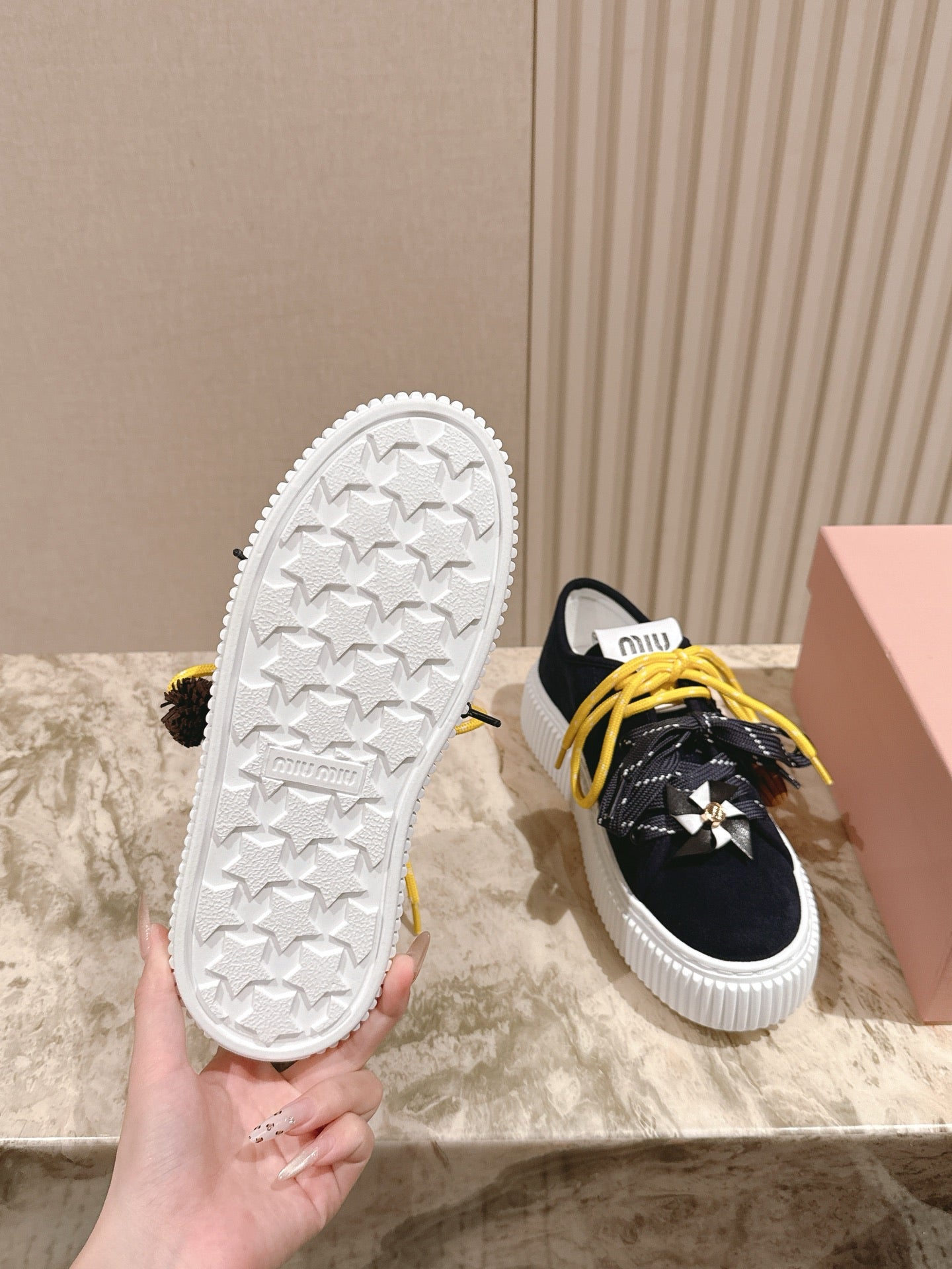 MIU MIU platform sneakers black suede 461869