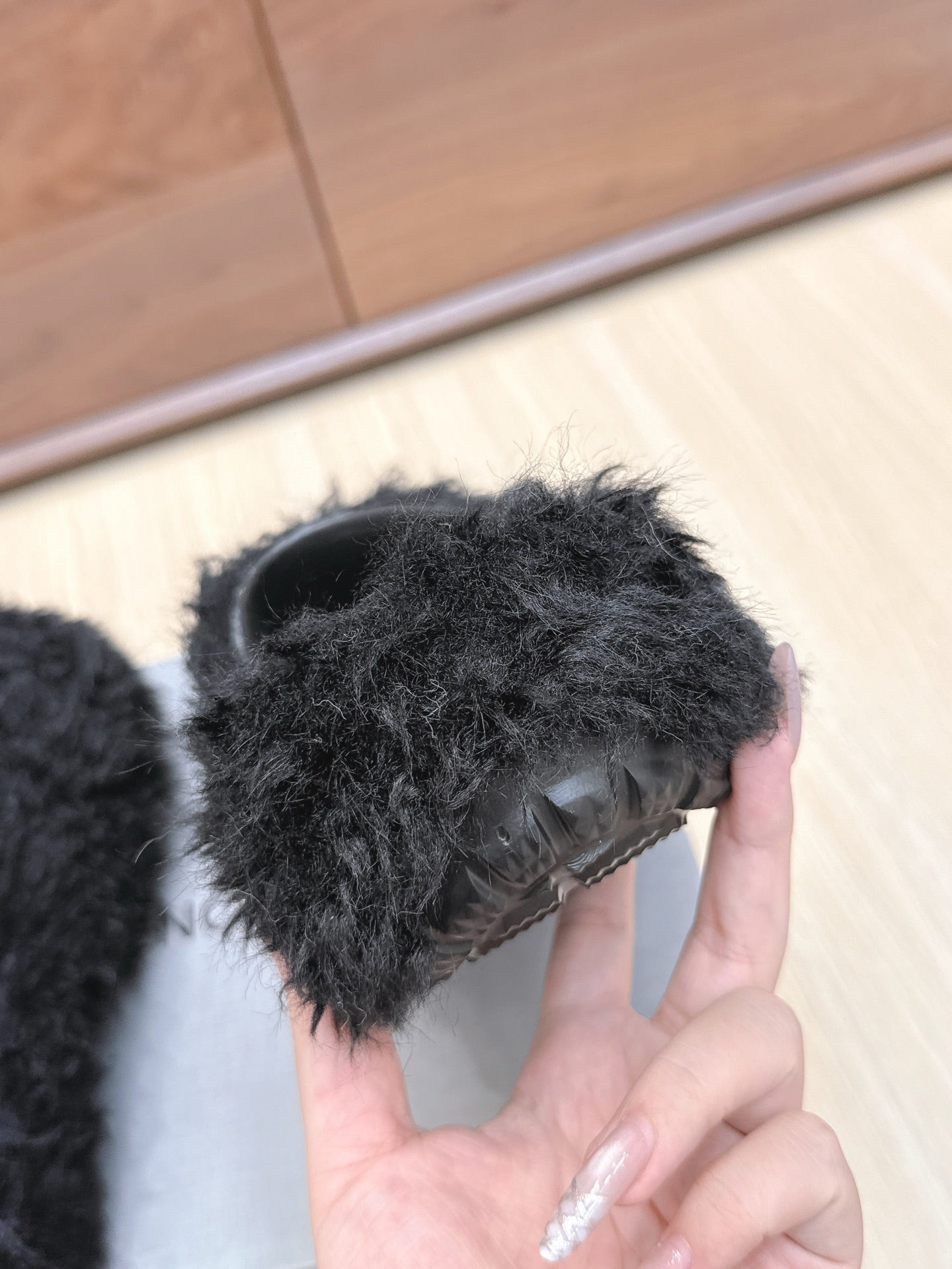 Balenciaga 25ss slippers black wool 462671