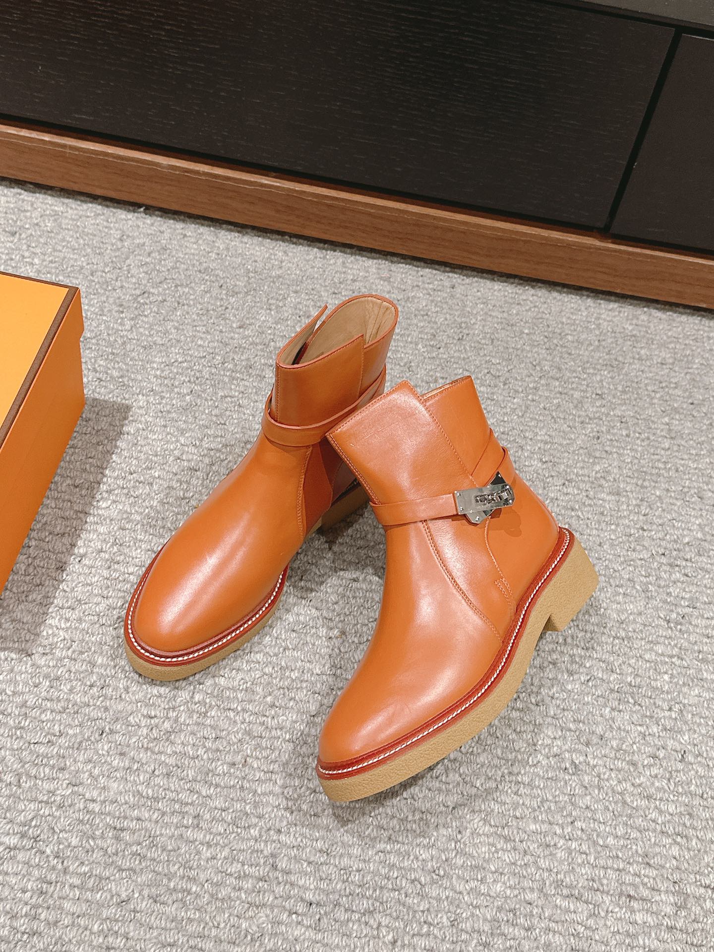 history ankle boot brown calfskin