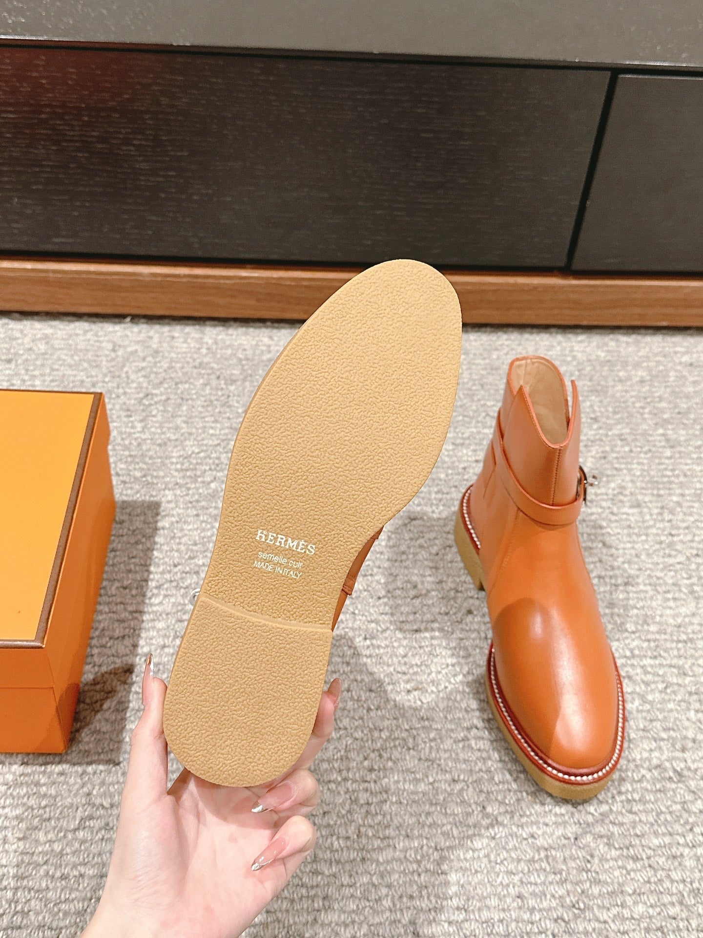 history ankle boot brown calfskin