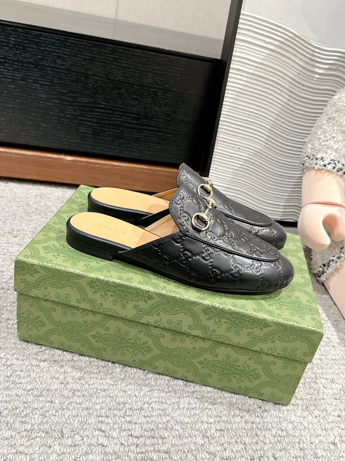 Horsebit Mule Black GG Leather