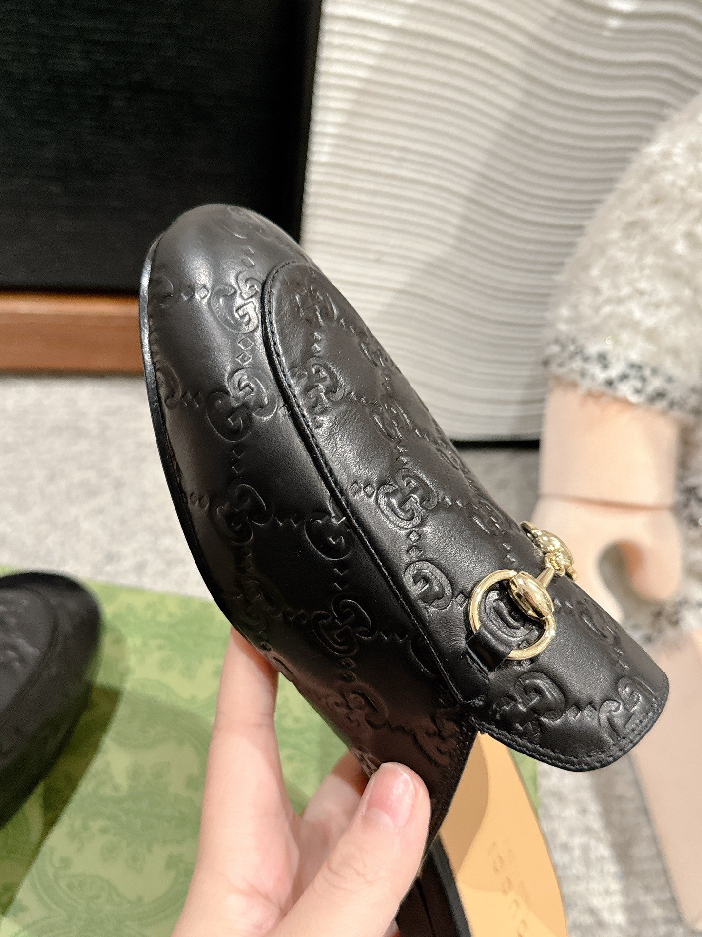 Horsebit Mule Black GG Leather