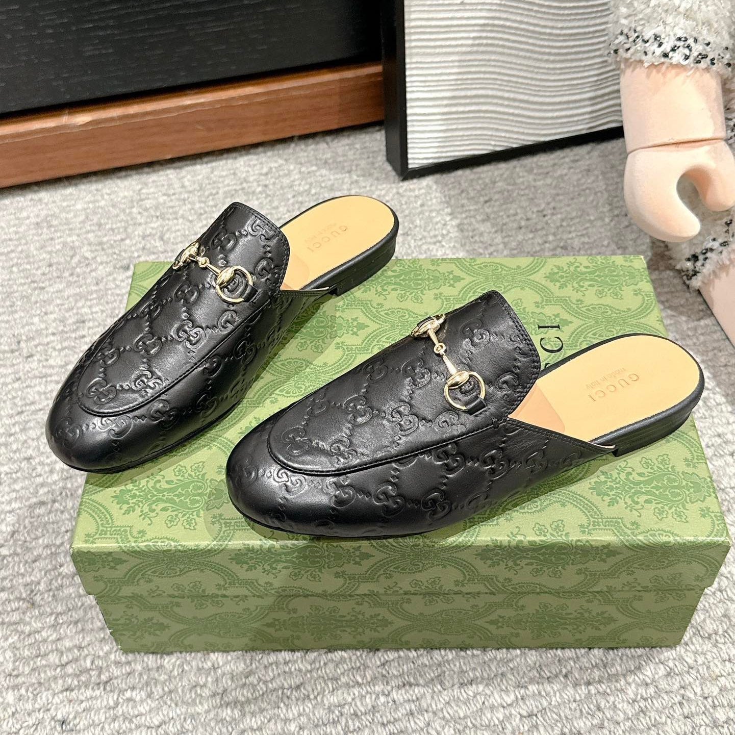 Horsebit Mule Black GG Leather