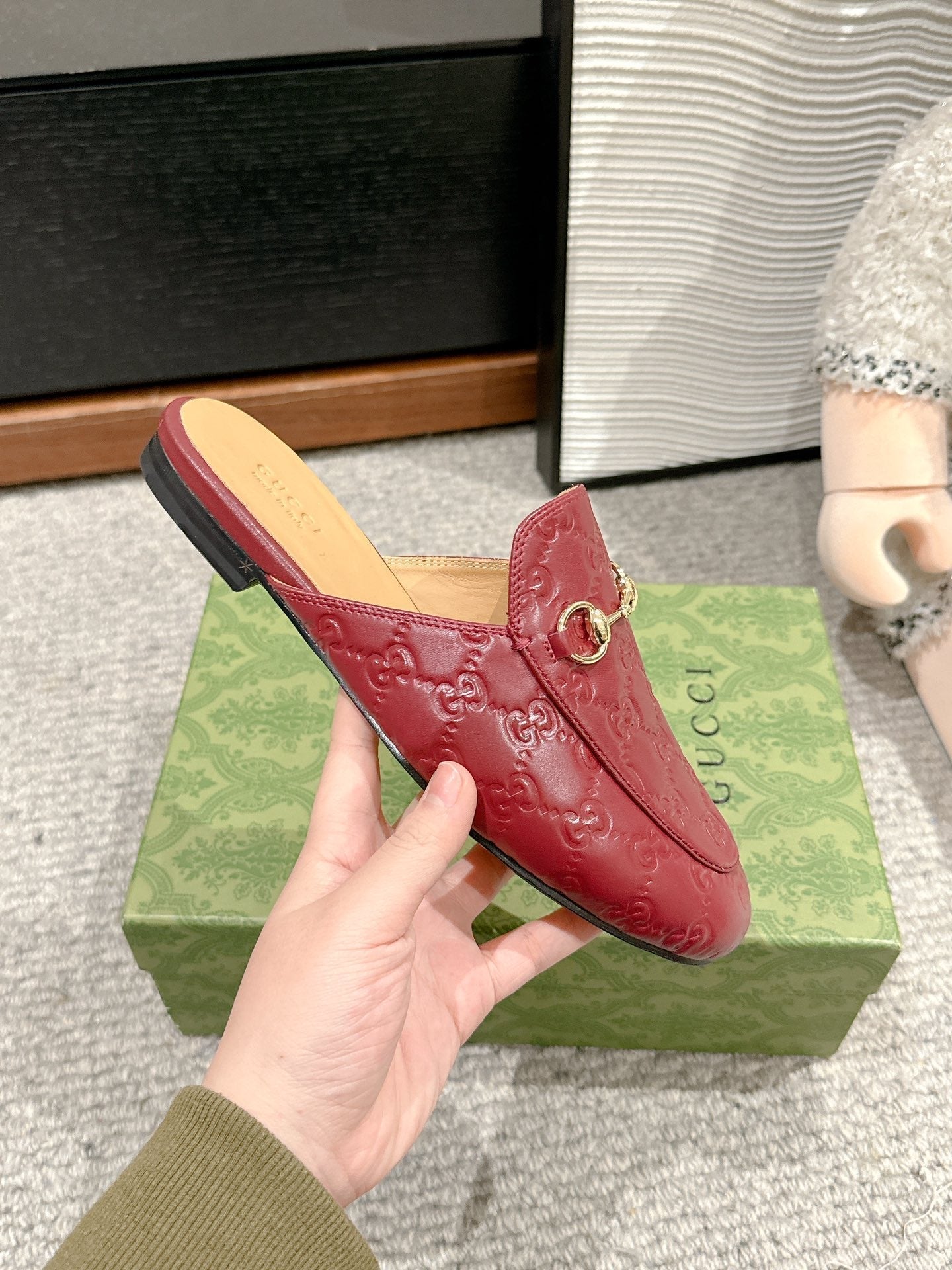 Horsebit Mule Red GG Leather