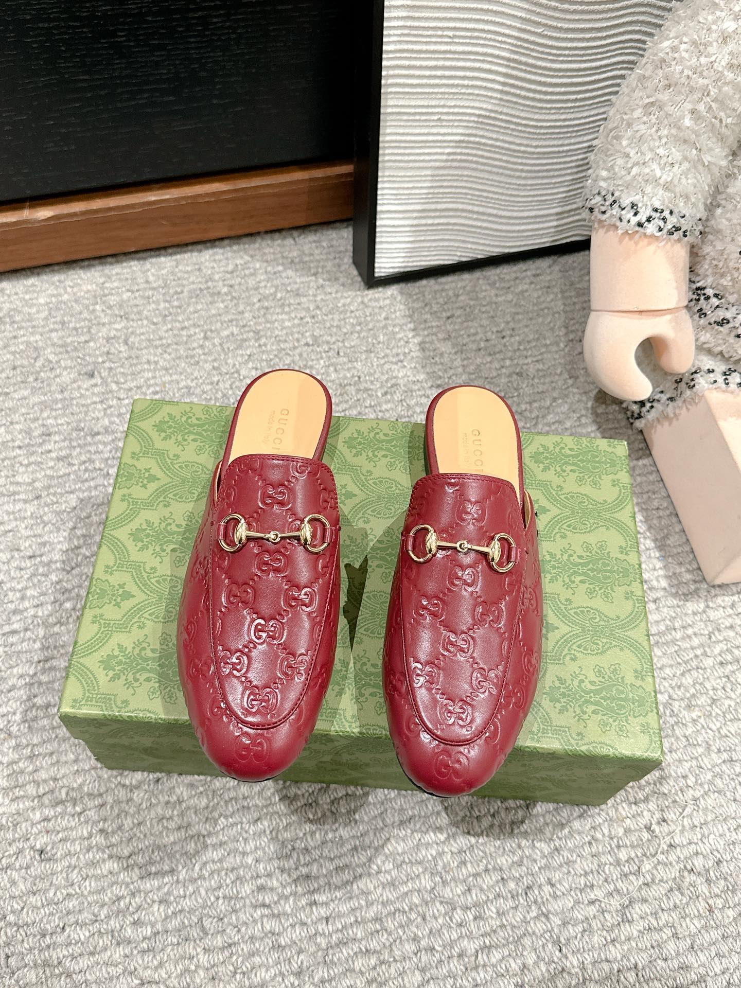 Horsebit Mule Red GG Leather