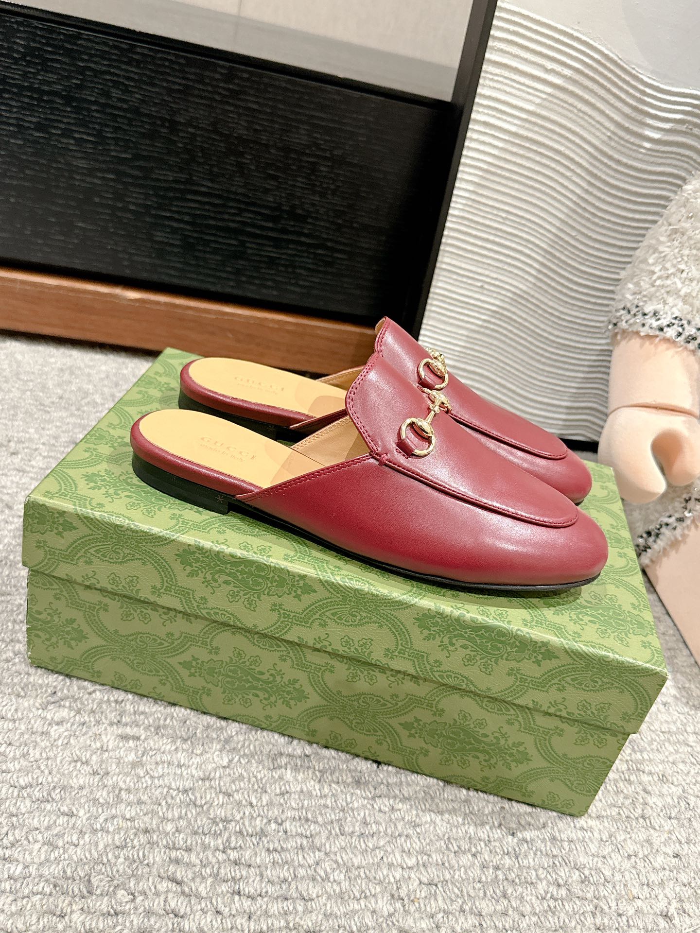 Horsebit Mule Red Smooth Calfskin