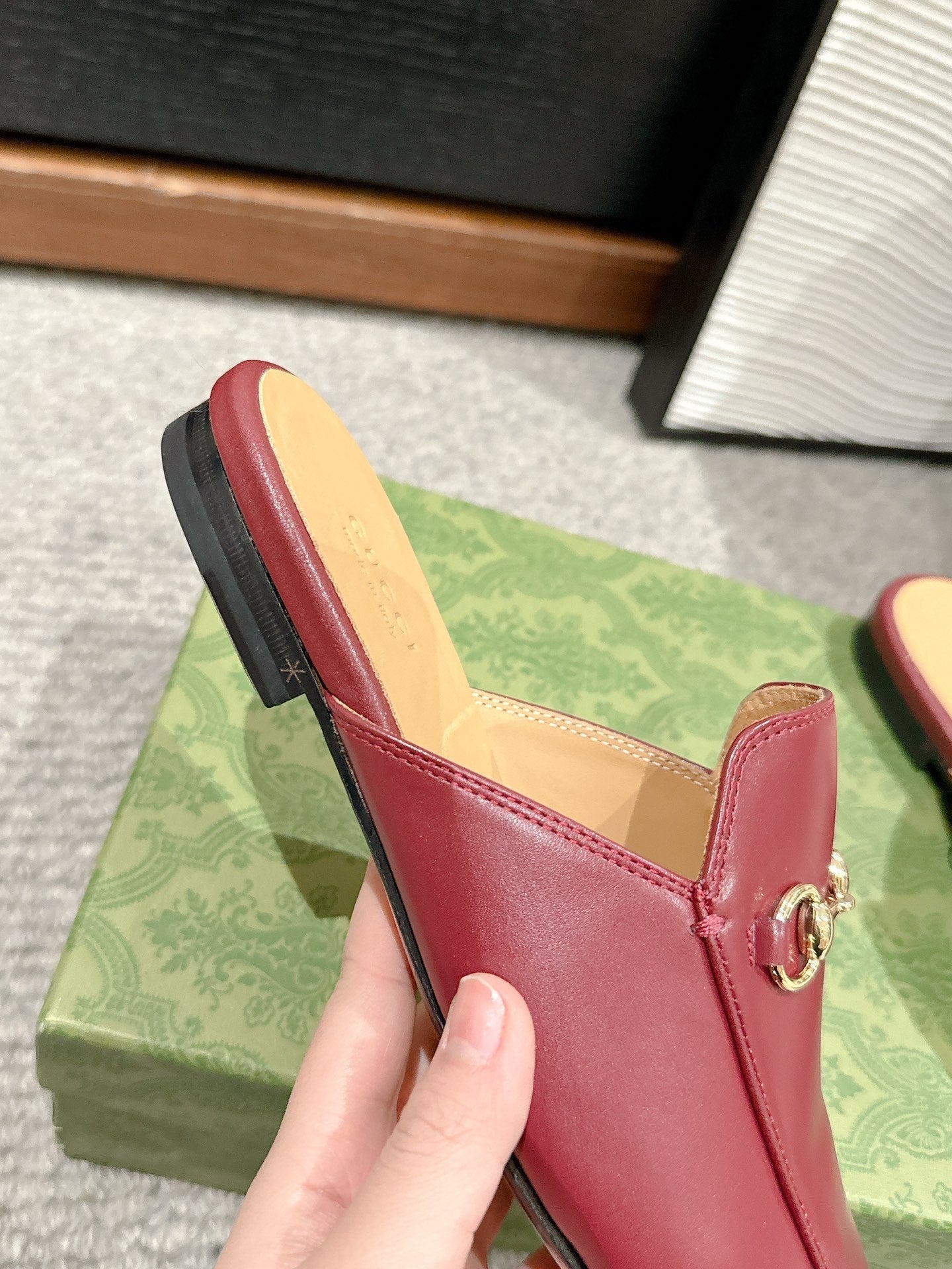 Horsebit Mule Red Smooth Calfskin