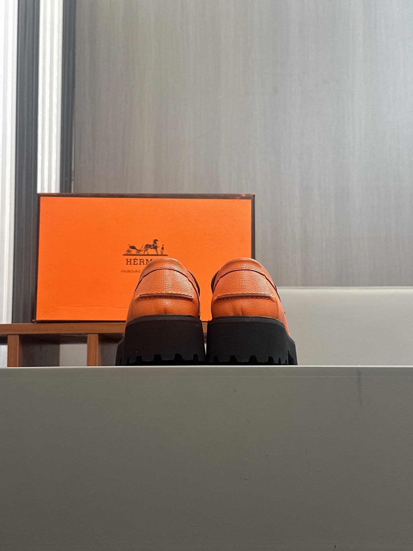 HM Men's Paris Loafer Orange Calfskin 640901