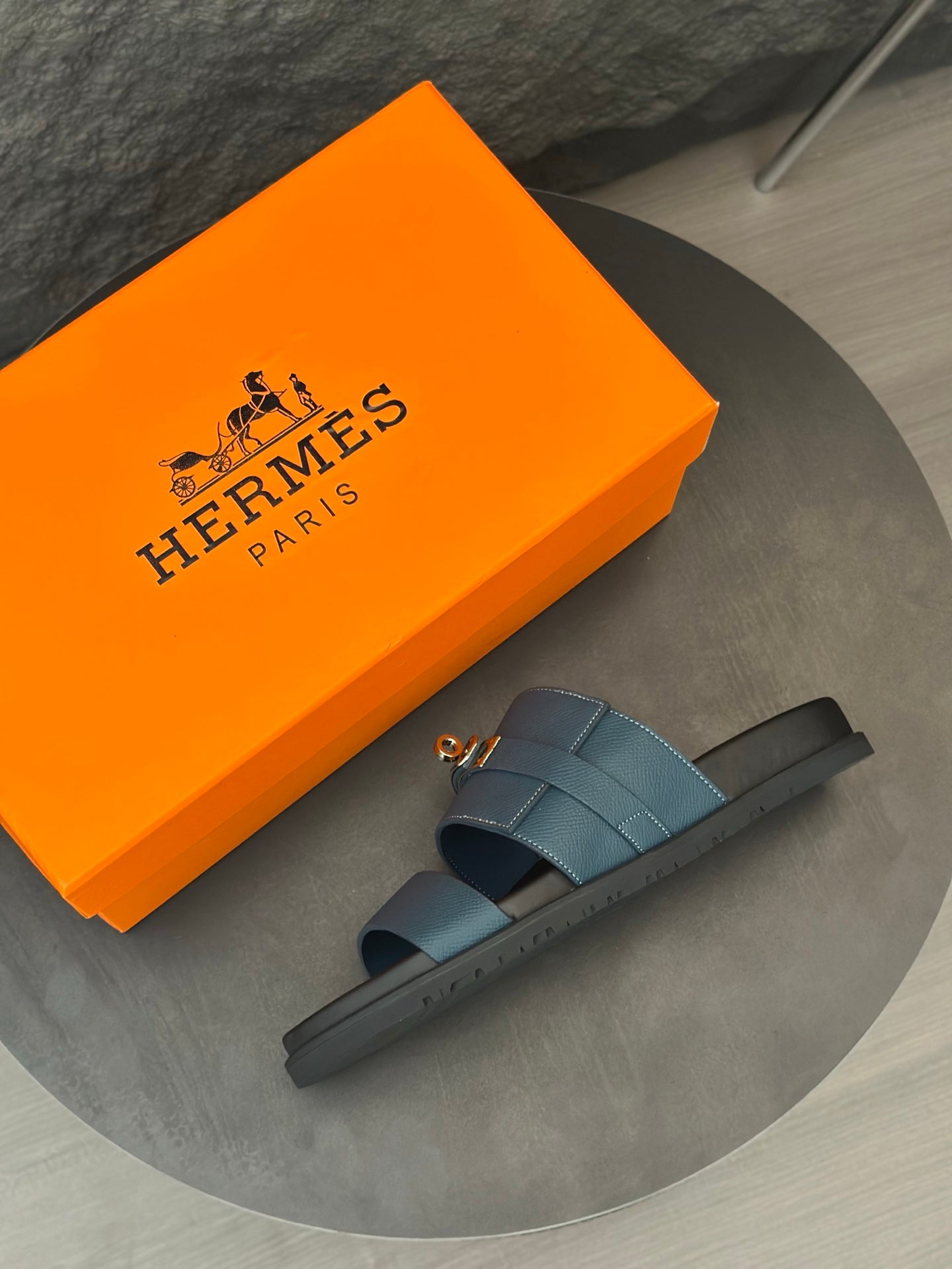 HM Men's Jackson Sandals Blue Cowhide 686963