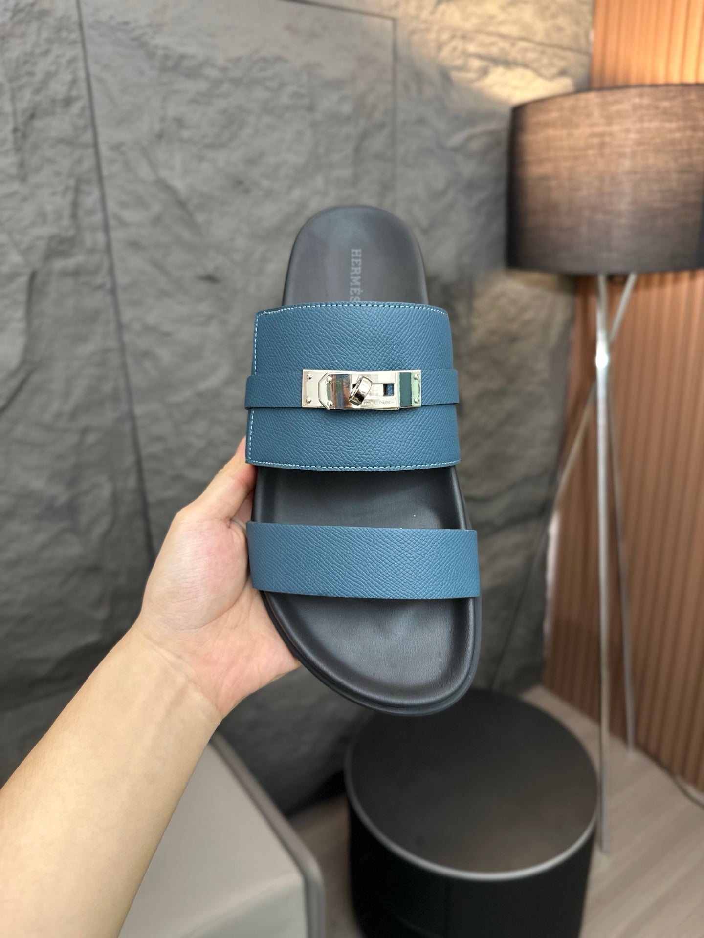 HM Men's Jackson Sandals Blue Cowhide 686963