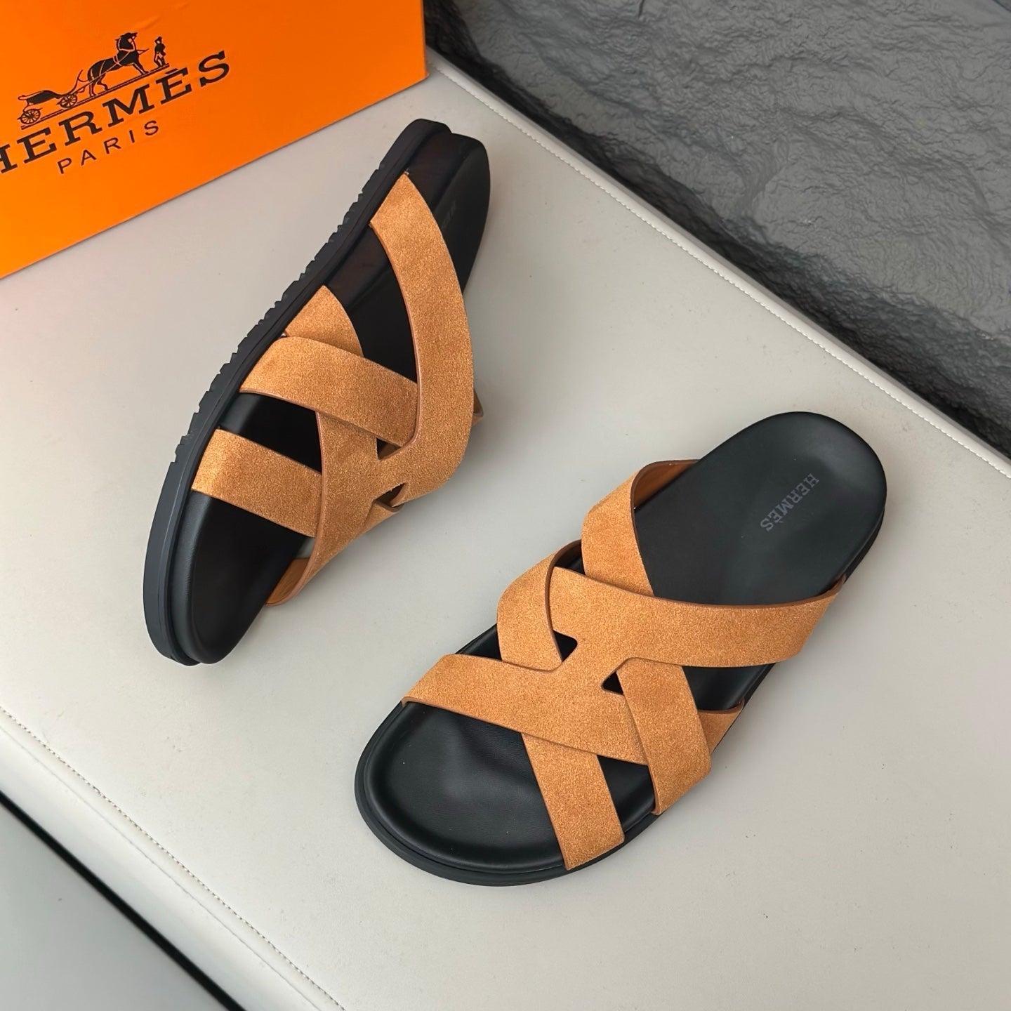 HM Men's Kazimir Sandals Tan Suede 663018