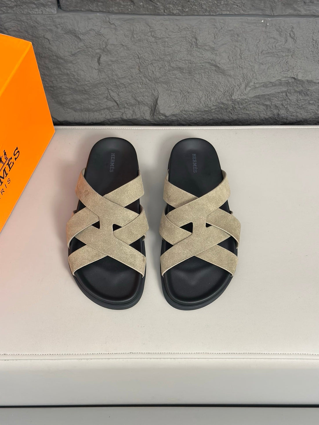 HM Men's Kazimir Sandals Beige Suede 663019