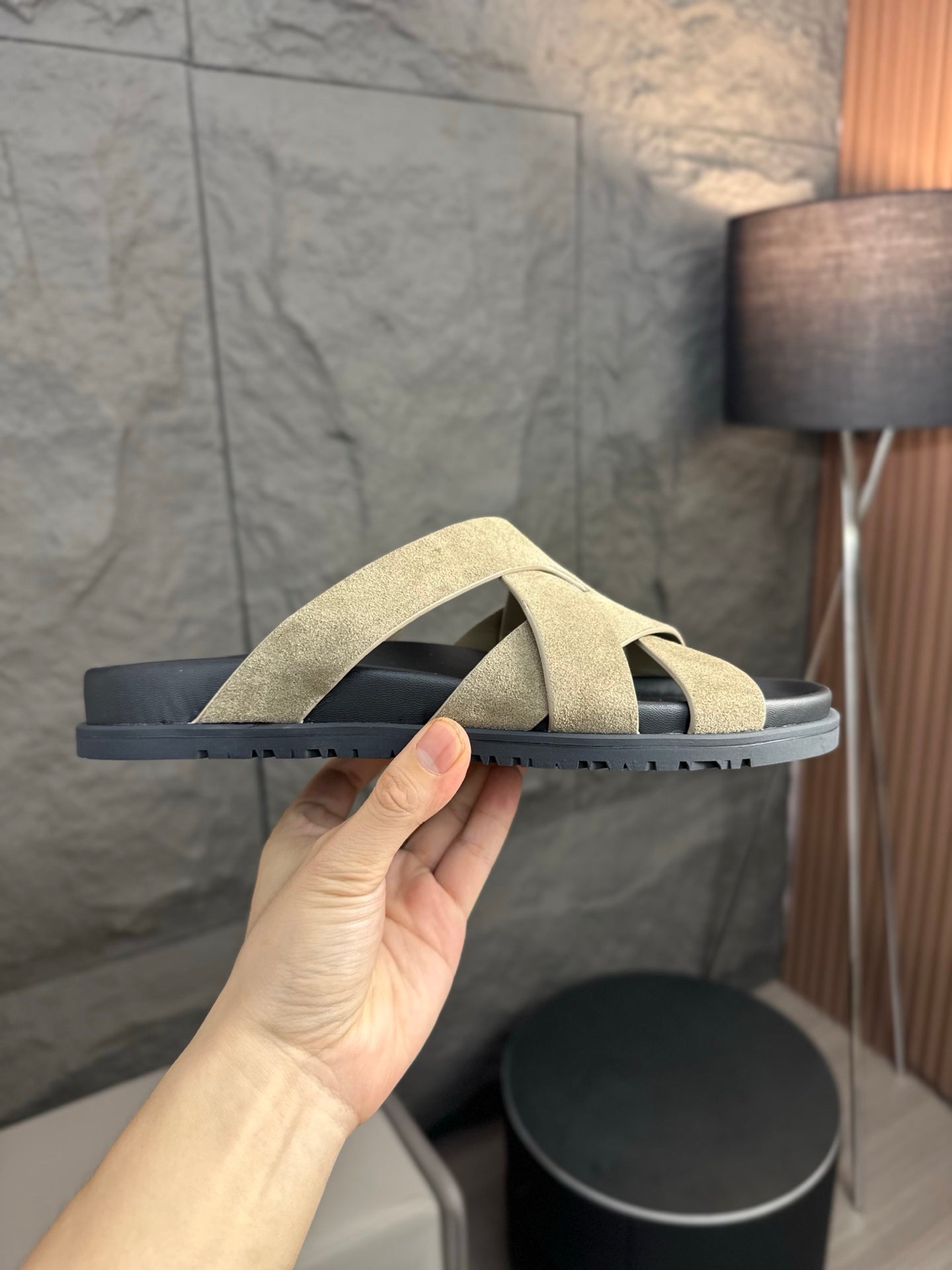 HM Men's Kazimir Sandals Beige Suede 663019