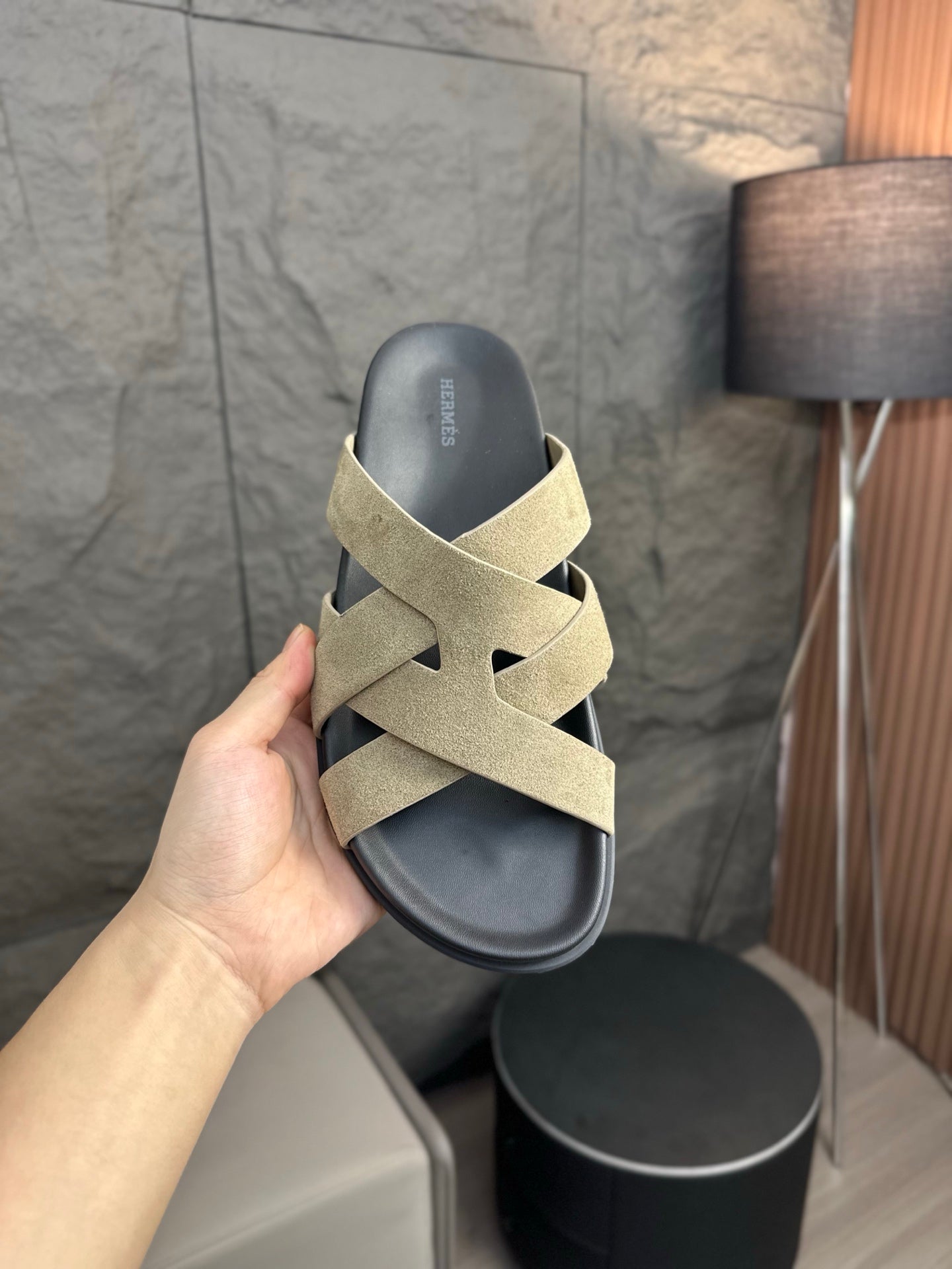 HM Men's Kazimir Sandals Beige Suede 663019