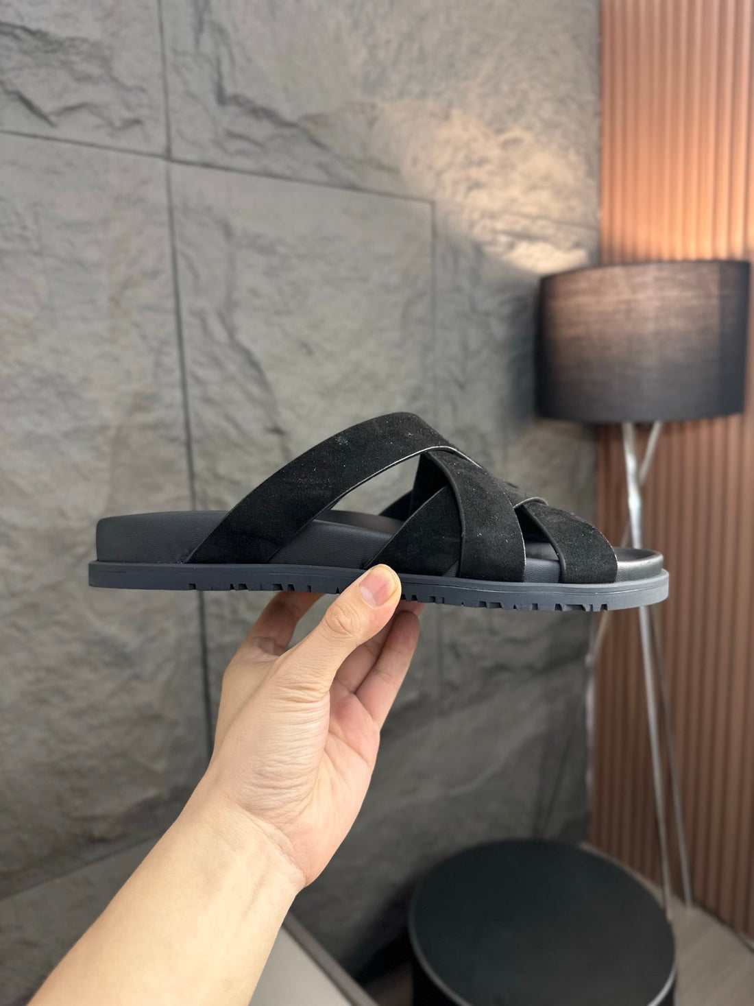 HM Men's Kazimir Sandals Black Suede 663020