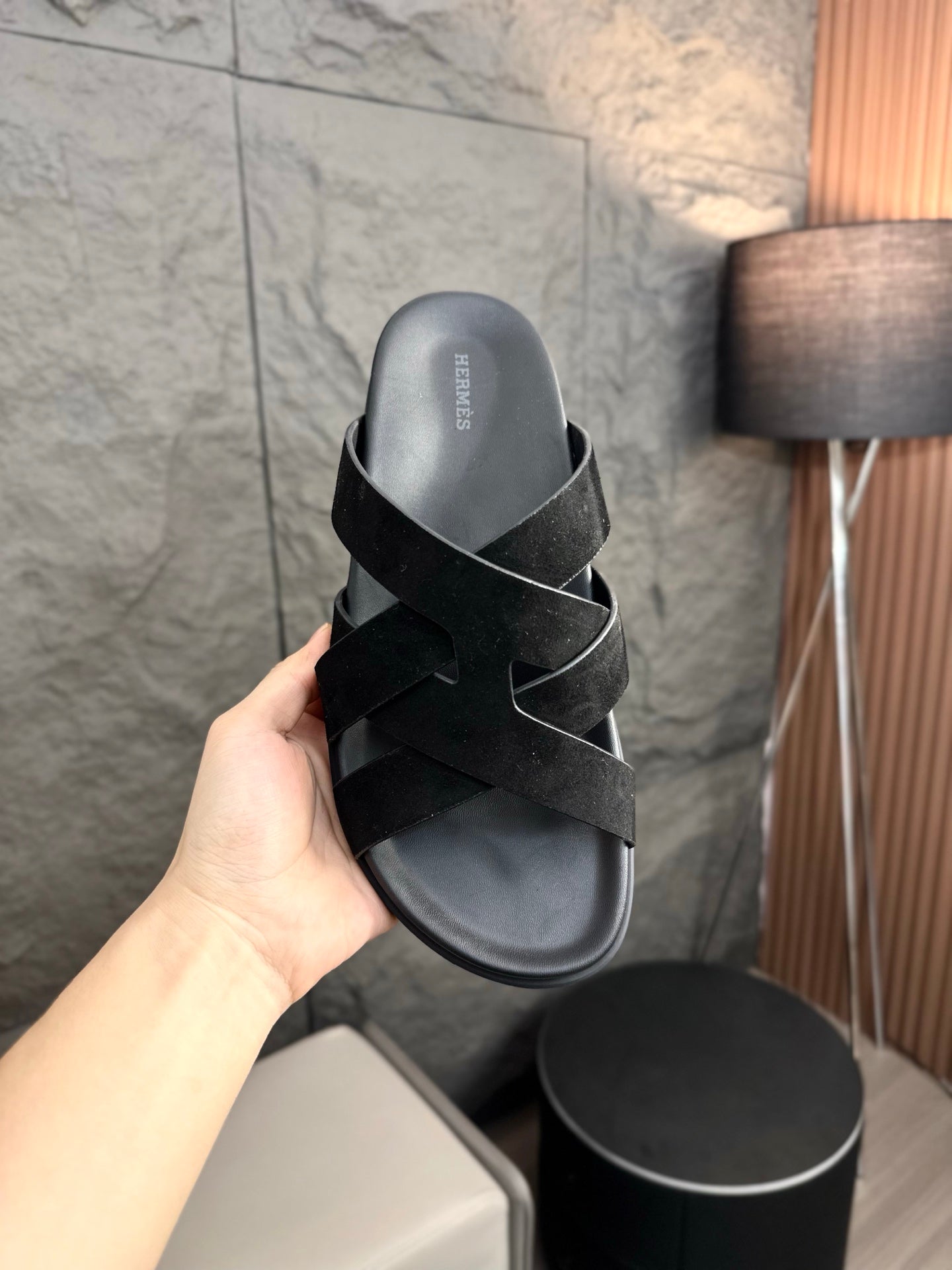 HM Men's Kazimir Sandals Black Suede 663020