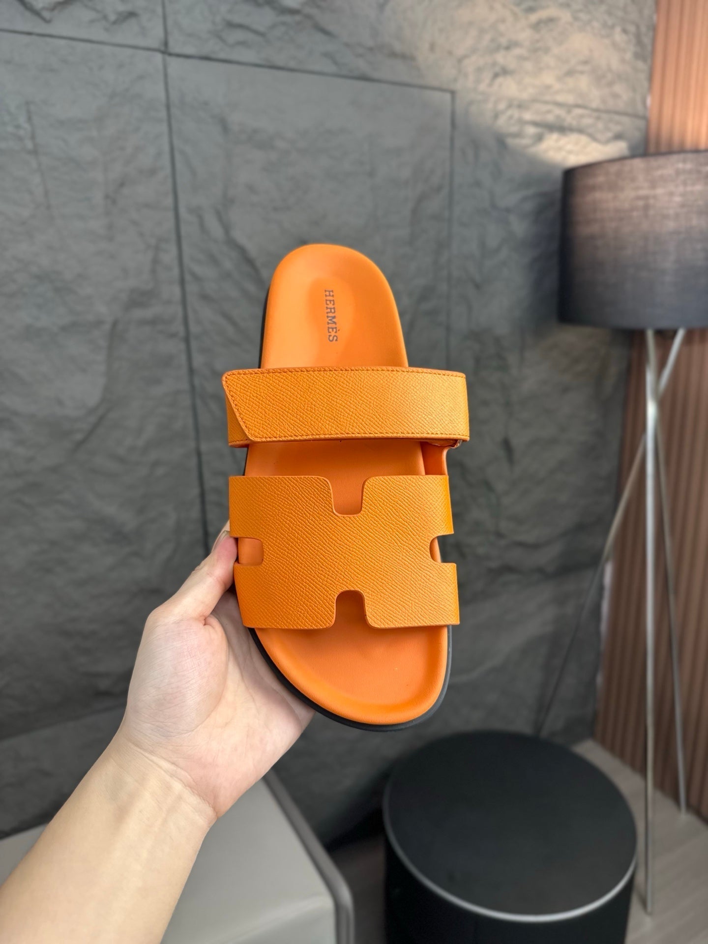 HM Men's Chypre Sandals Orange Cowhide 686987