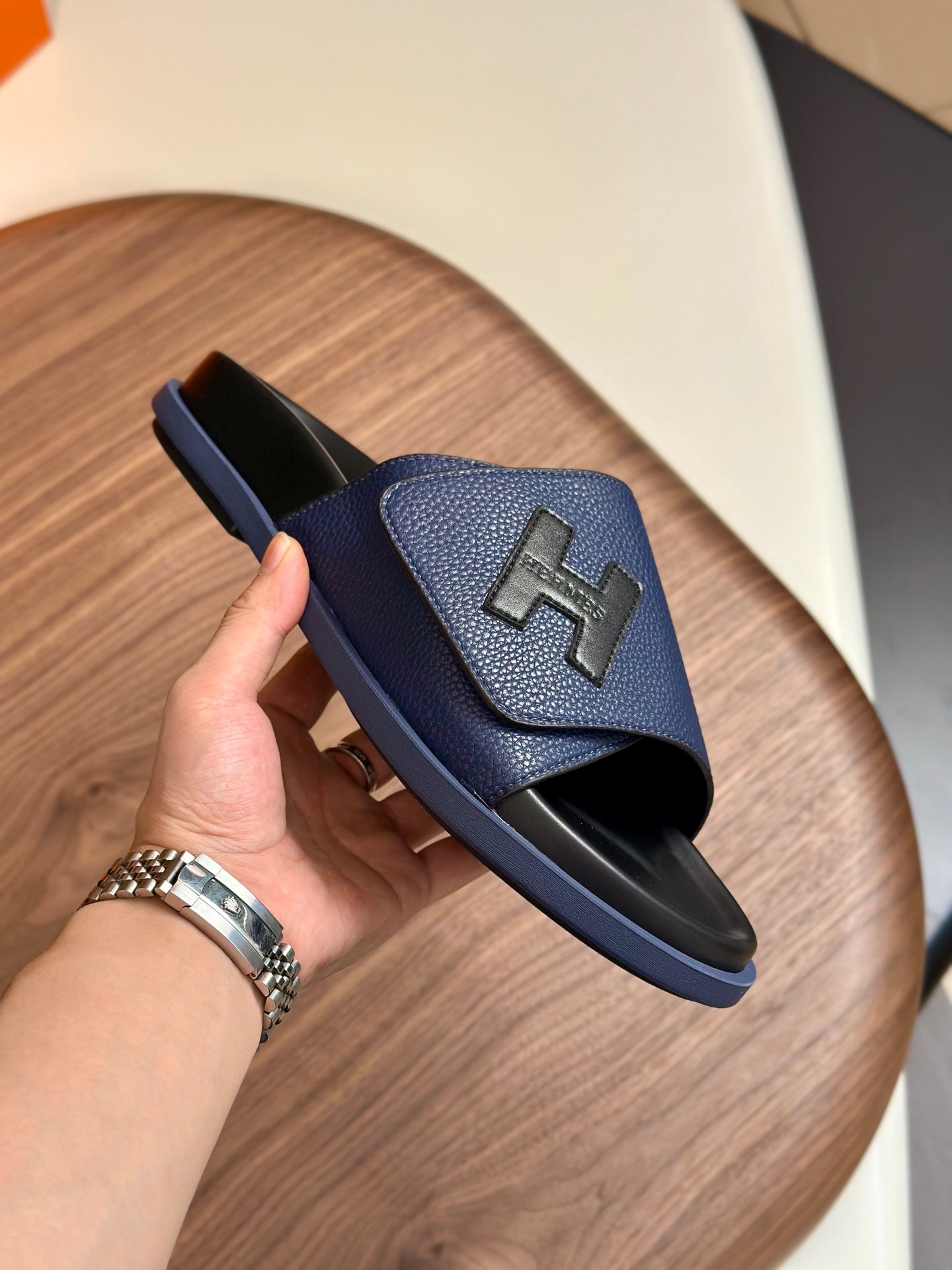 HM Men's Slide Blue Cowhide 684848