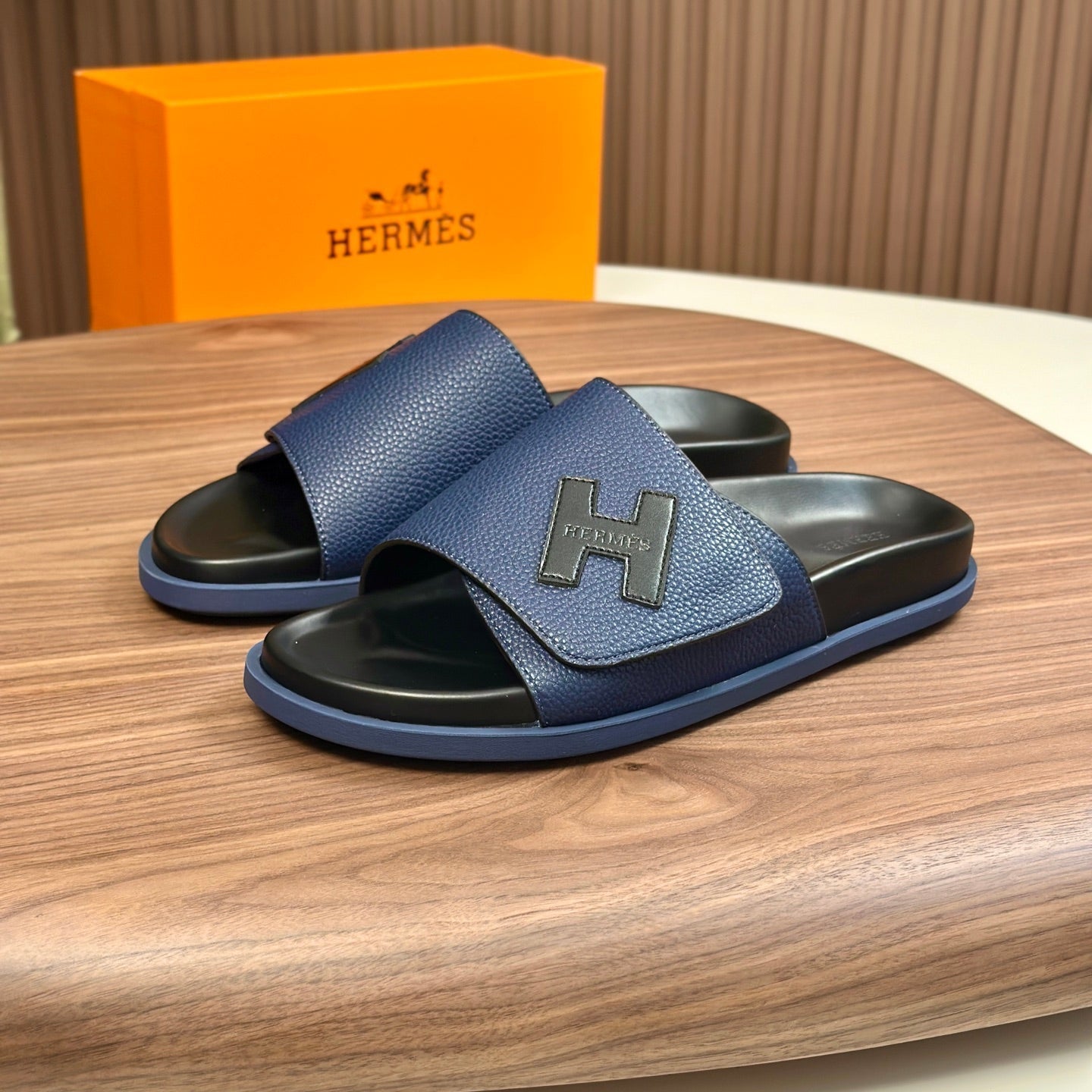 HM Men's Slide Blue Cowhide 684848