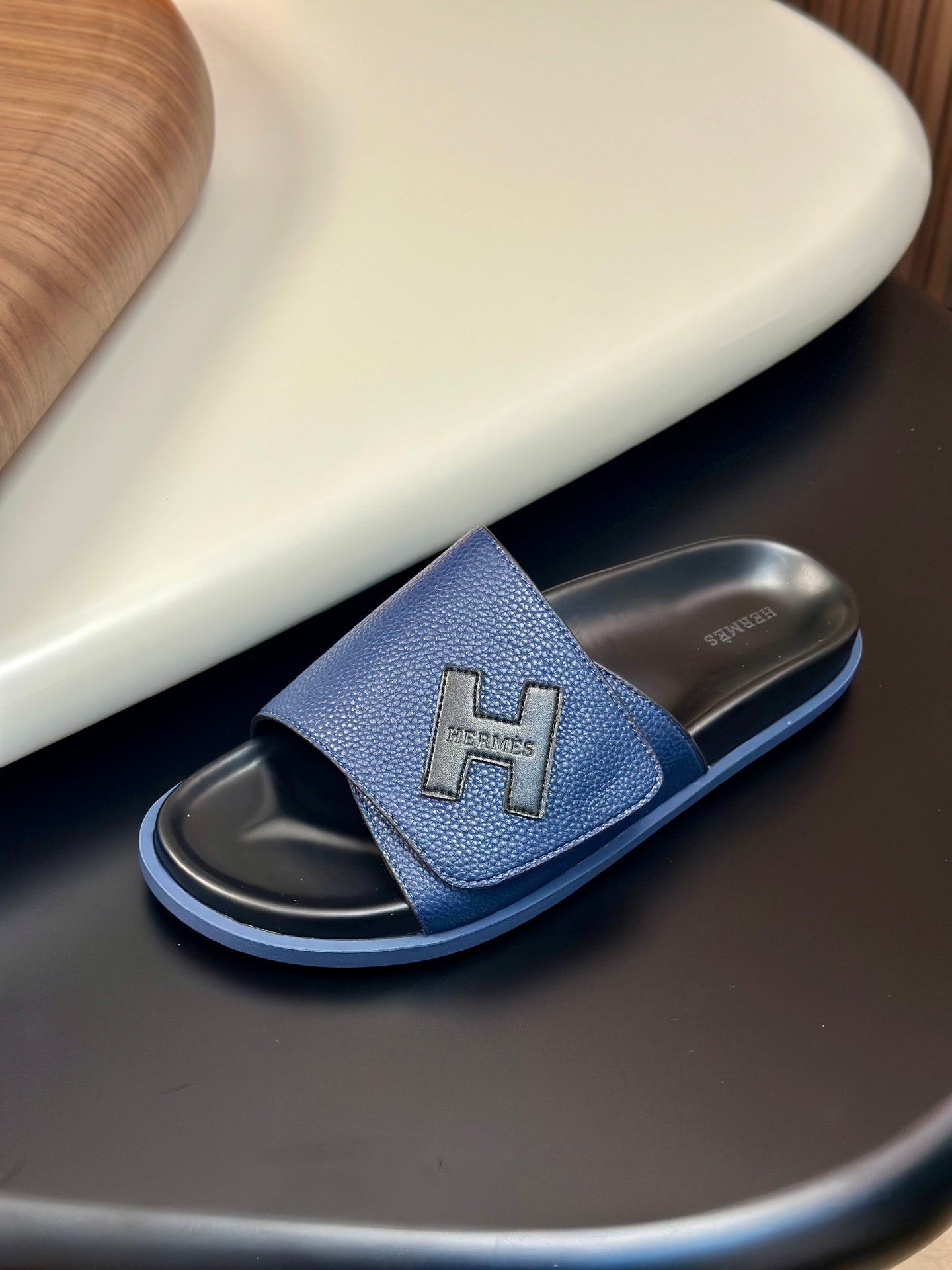 HM Men's Slide Blue Cowhide 684848