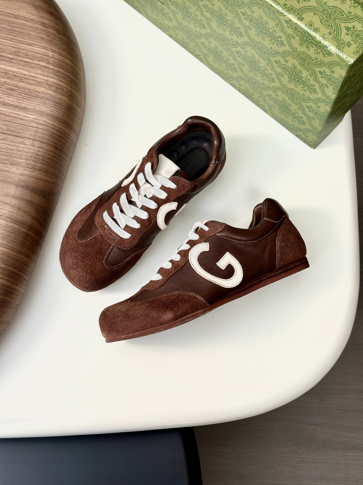 GG Men's 25 Sneaker Brown Suede Cowhide 723954