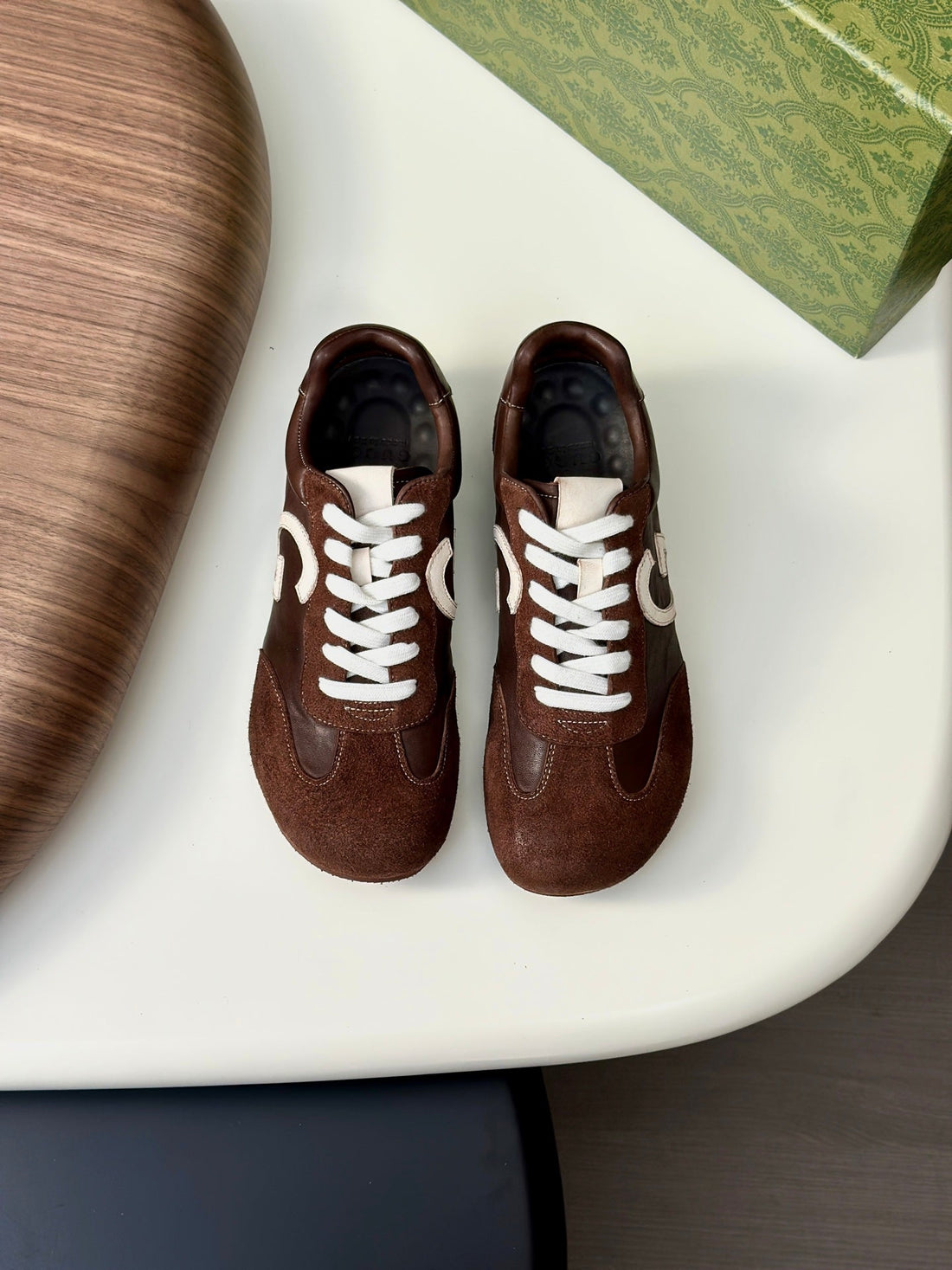 GG Men's 25 Sneaker Brown Suede Cowhide 723954