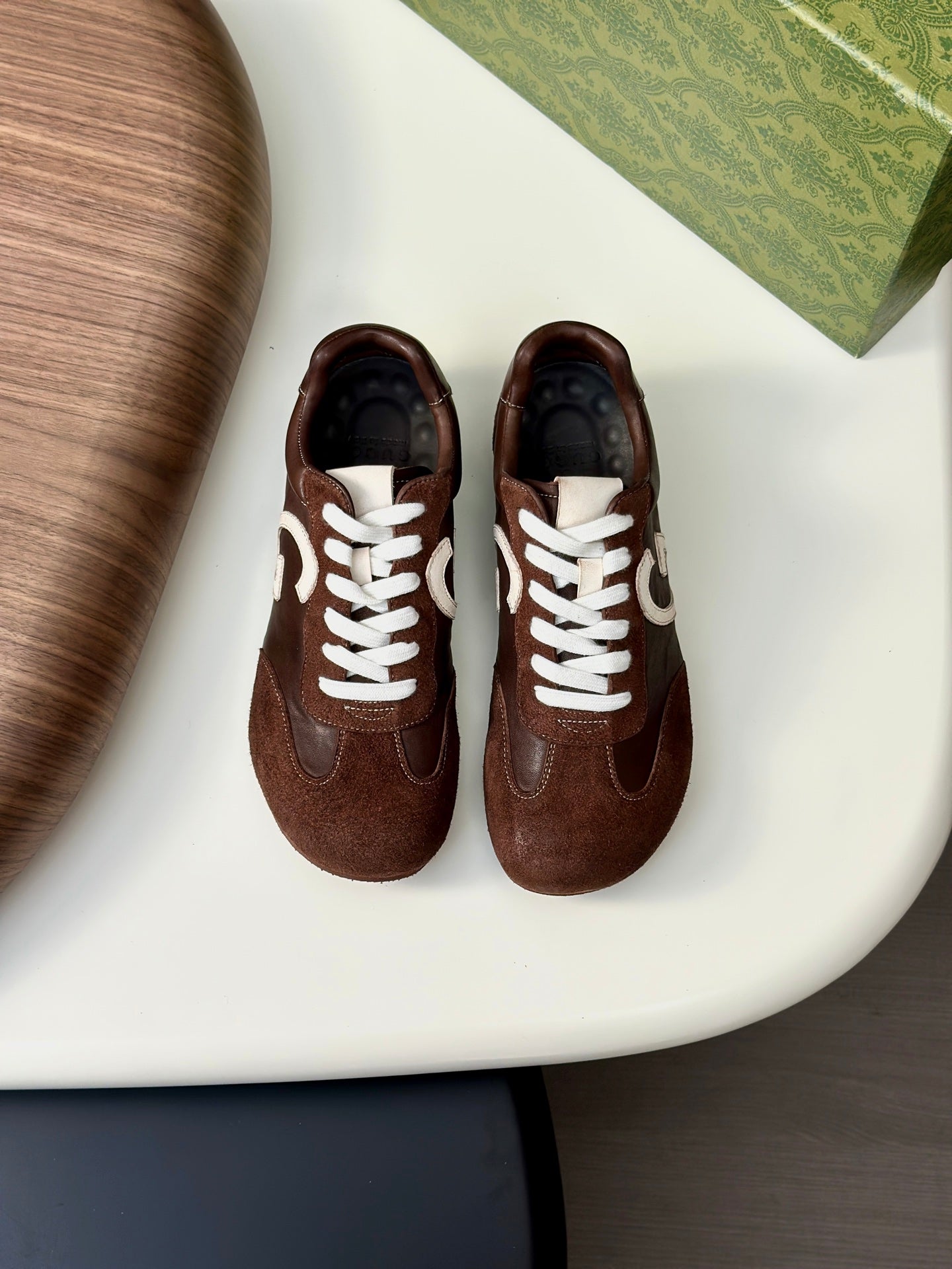 GG Men's 25 Sneaker Brown Suede Cowhide 723954